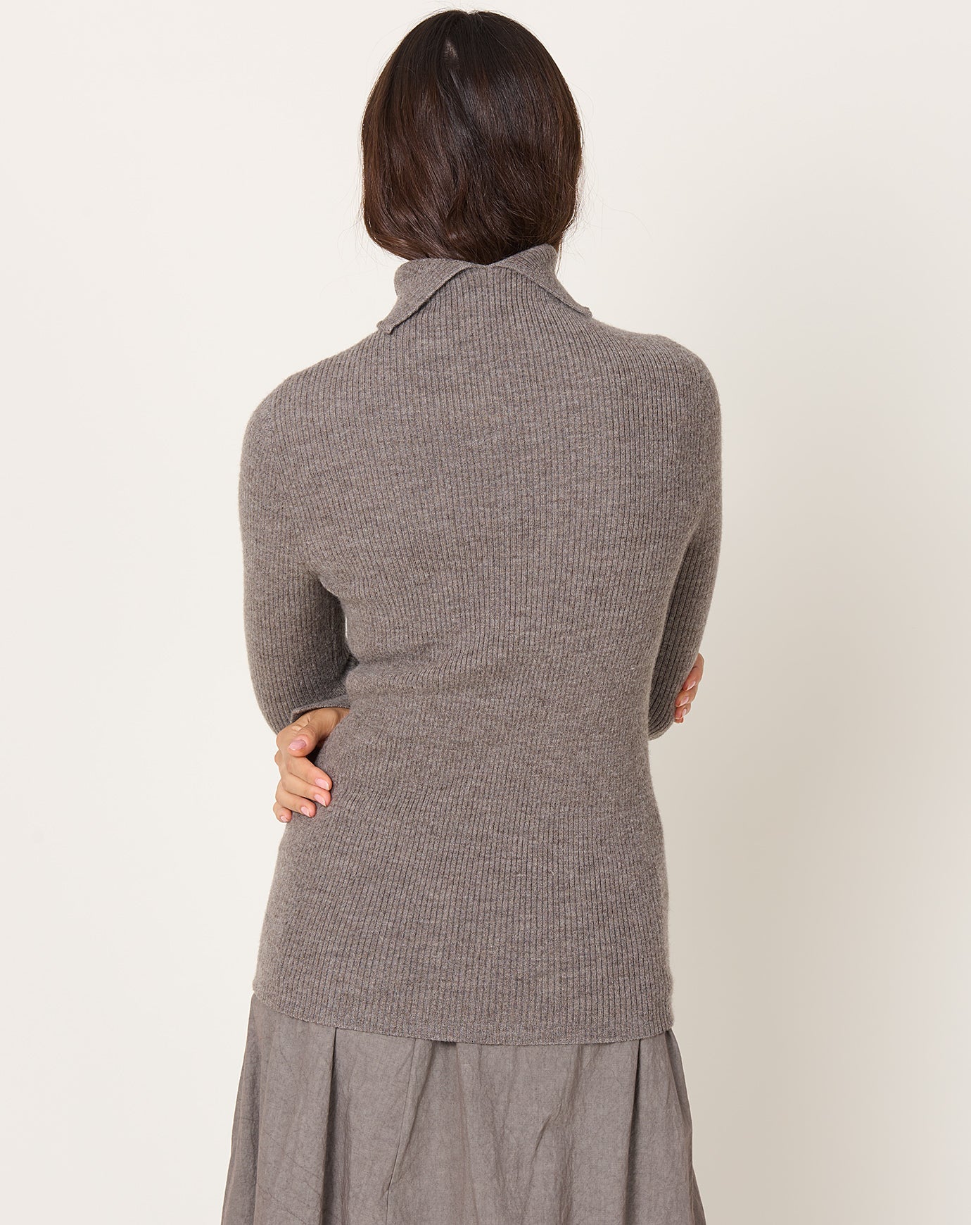 Lauren Manoogian Rib Split Turtleneck in CInder