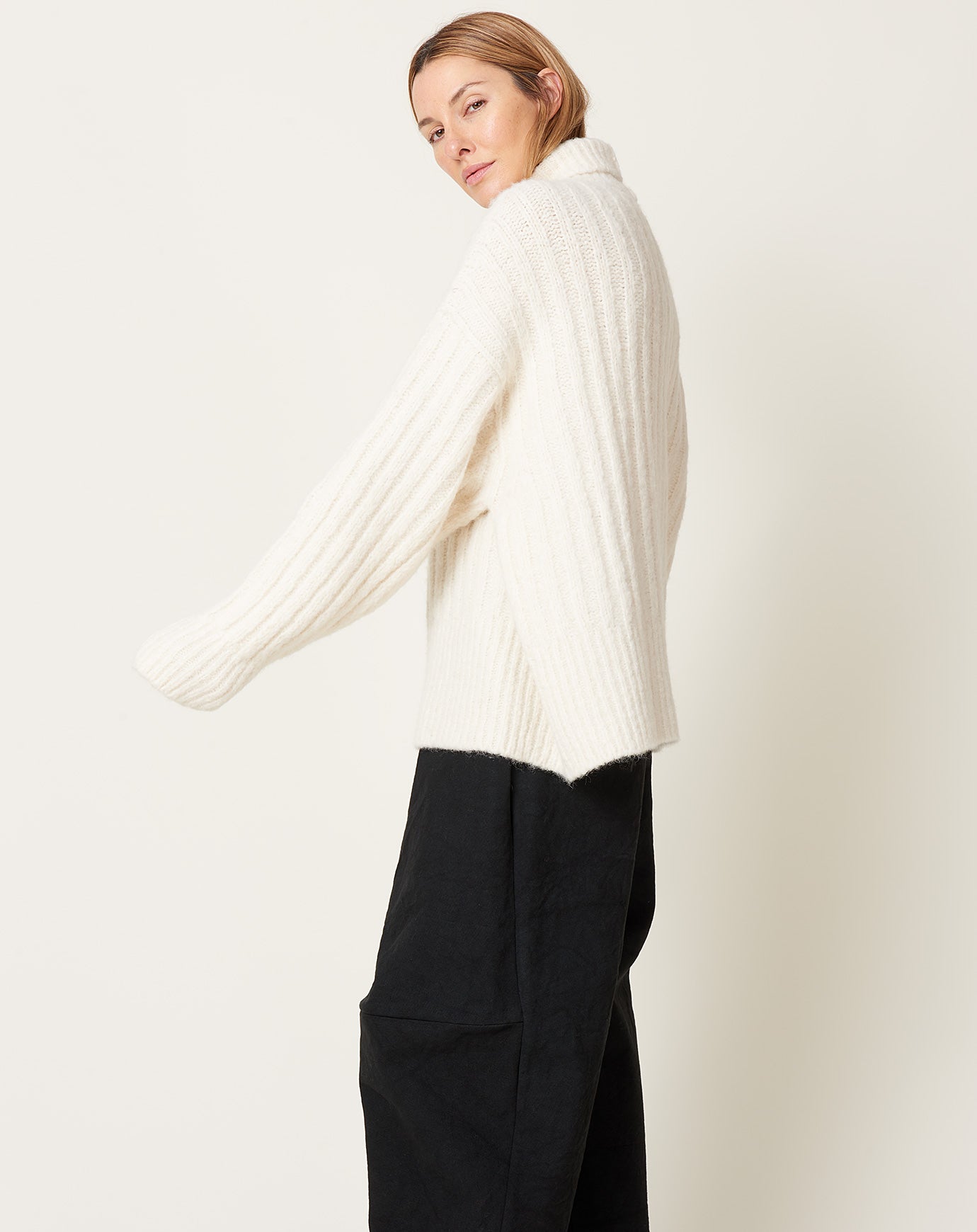 Lauren Manoogian Rib Turtleneck in Raw White