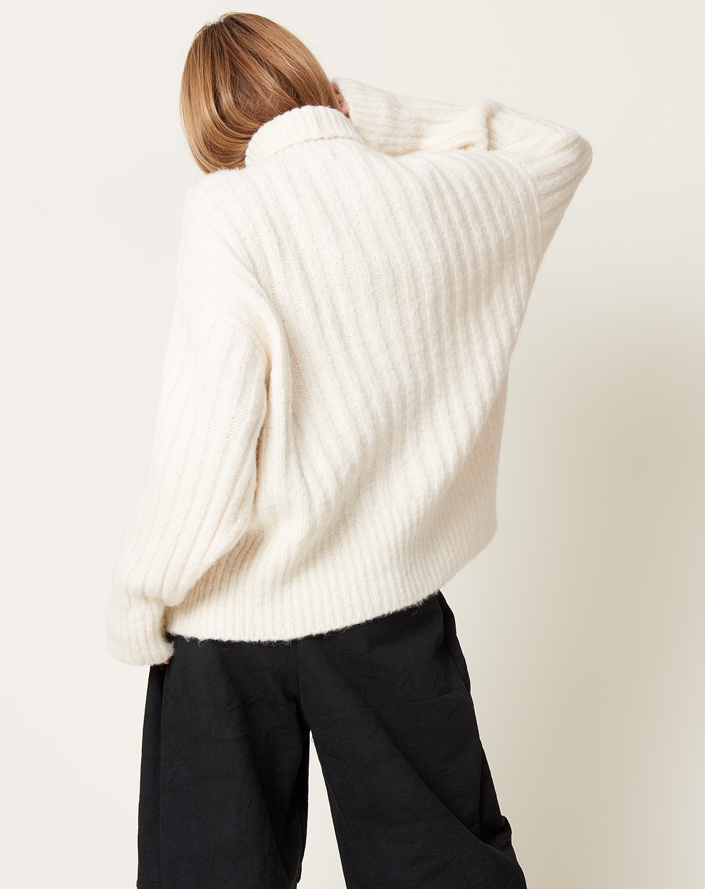 Lauren Manoogian Rib Turtleneck in Raw White