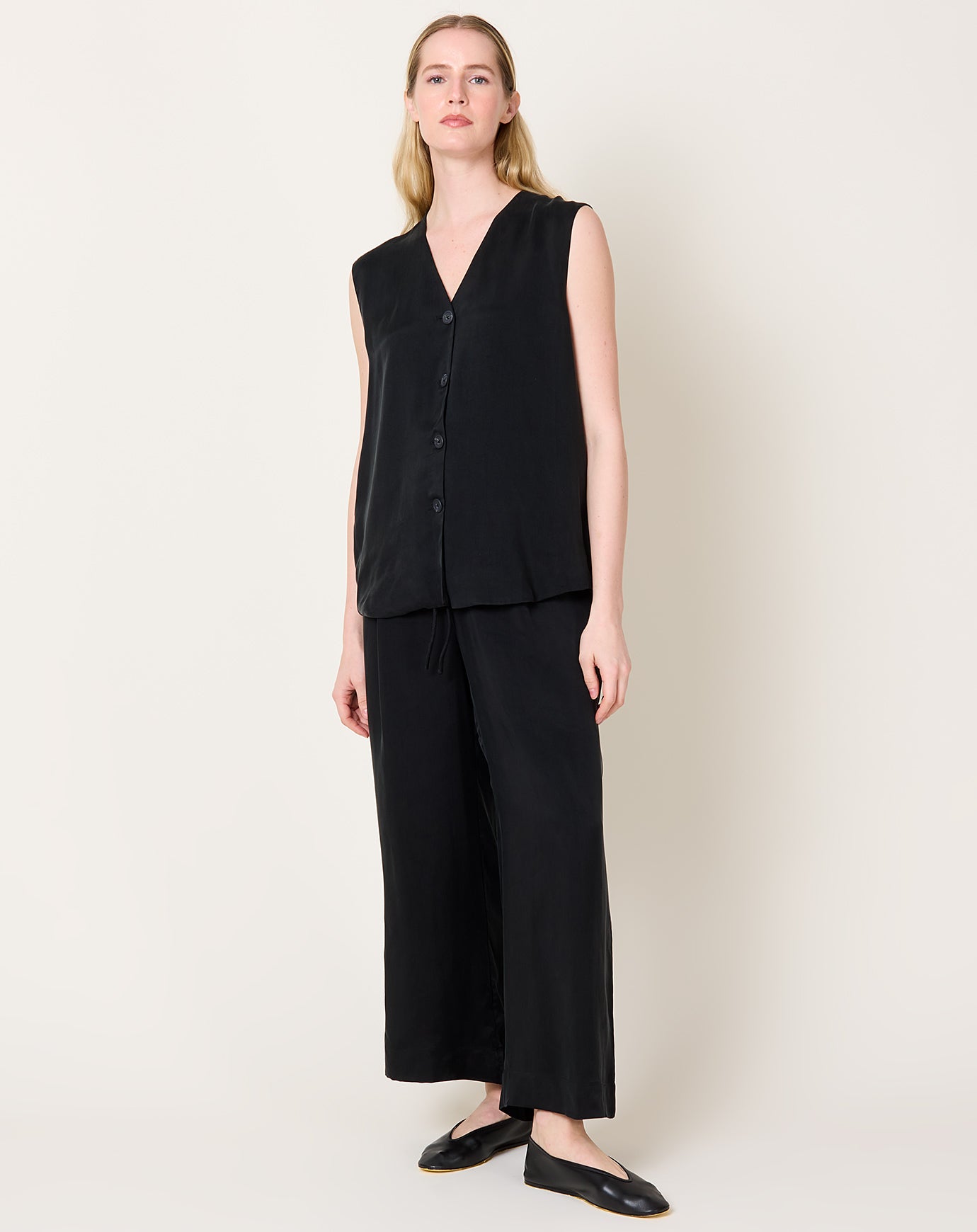 Lauren Manoogian Sanded Vest in Black