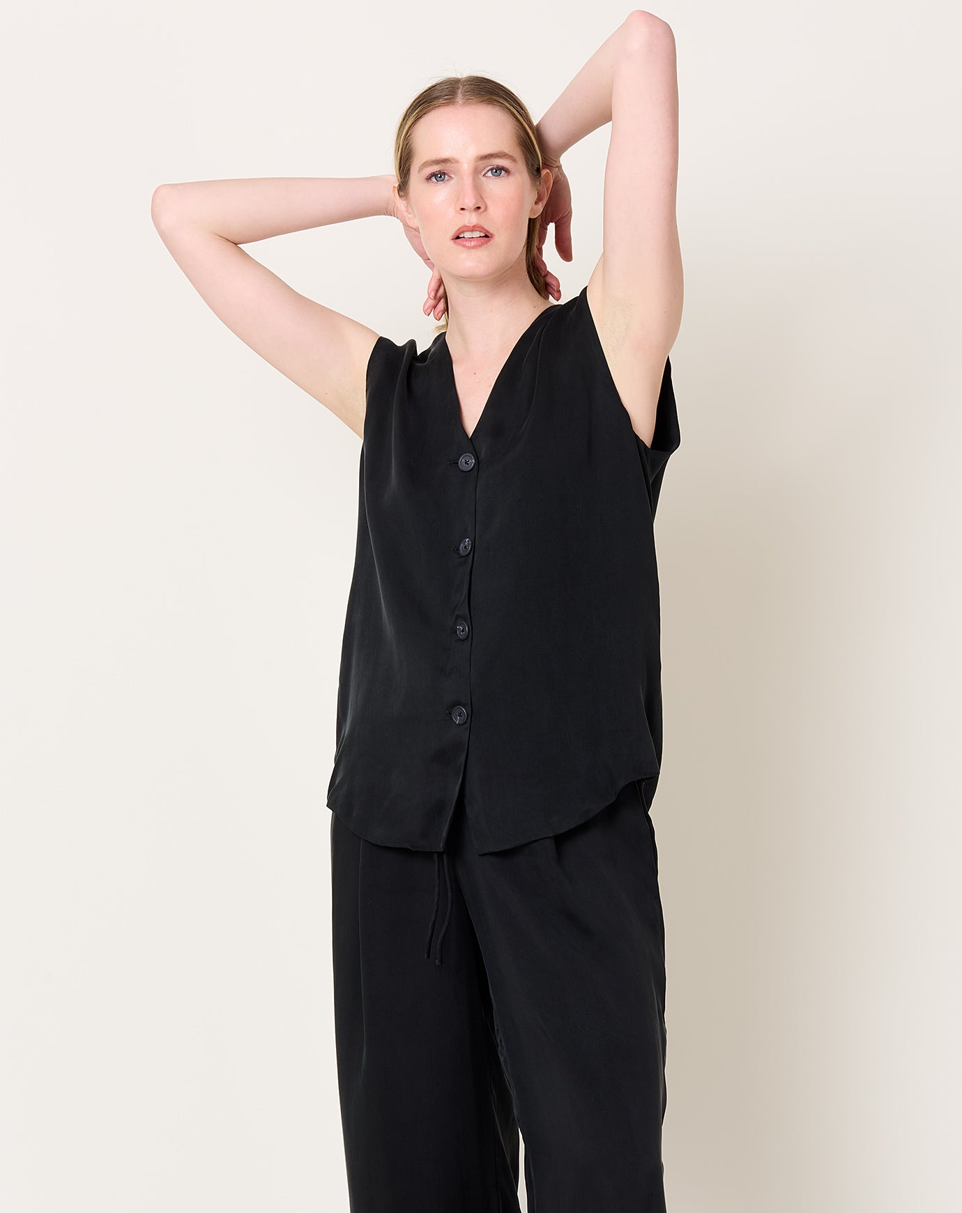 Lauren Manoogian Sanded Vest in Black