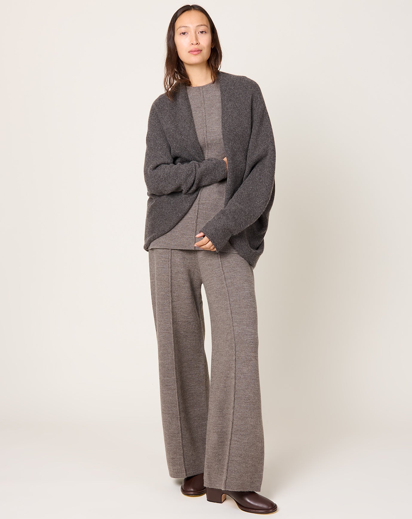 Lauren Manoogian Soft Horizontal Cardigan in Blackened