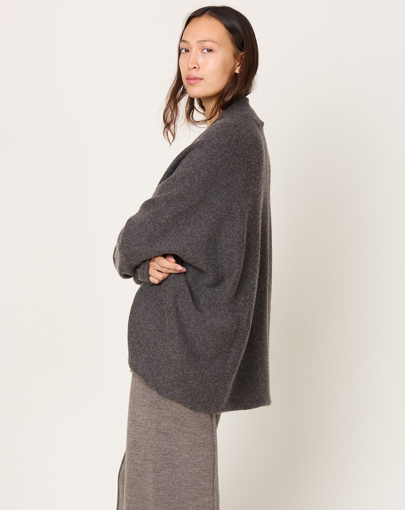 Lauren Manoogian Soft Horizontal Cardigan in Blackened