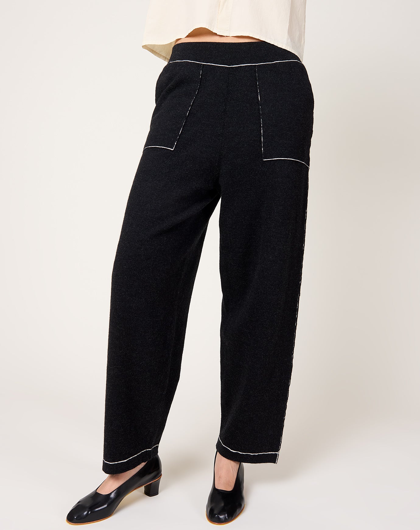 Lauren Manoogian Stitch Trouser in Black Melange