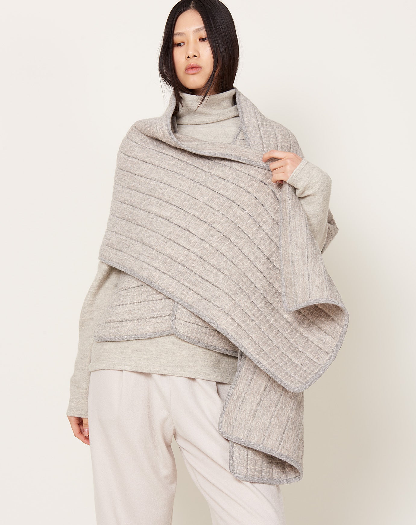 Lauren Manoogian Tami Wrap in Grey Melange