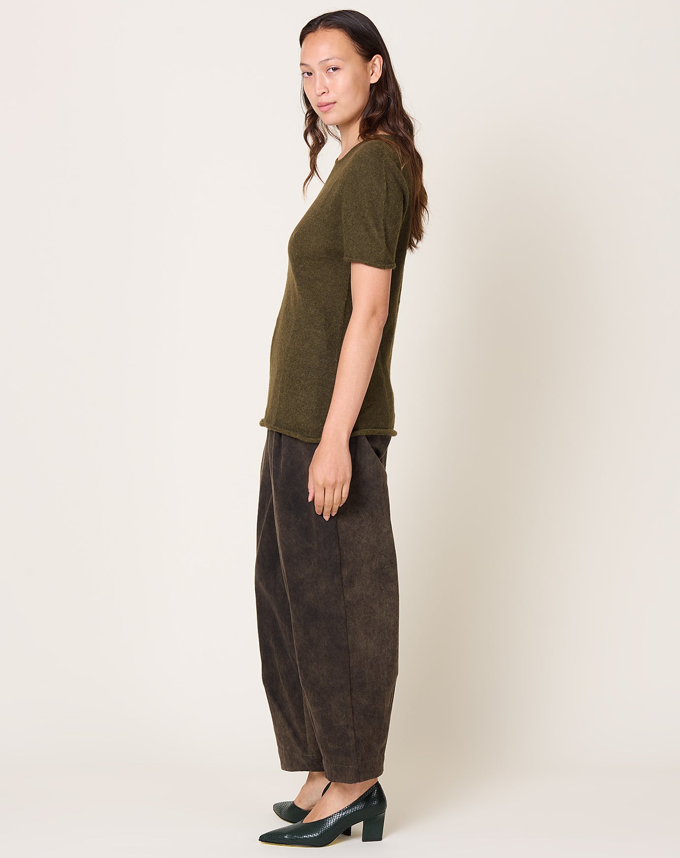 Lauren Manoogian Twill Taper Pants in Olive Paint