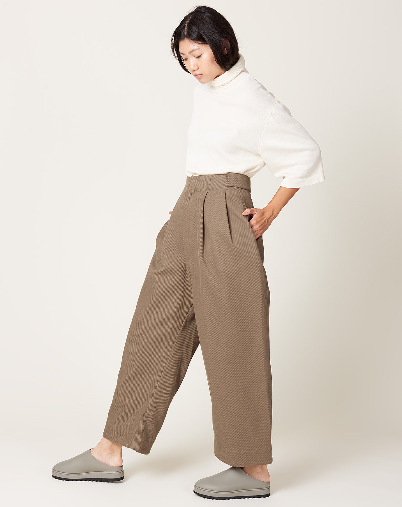 Lauren Manoogian Twill Trouser in Peat