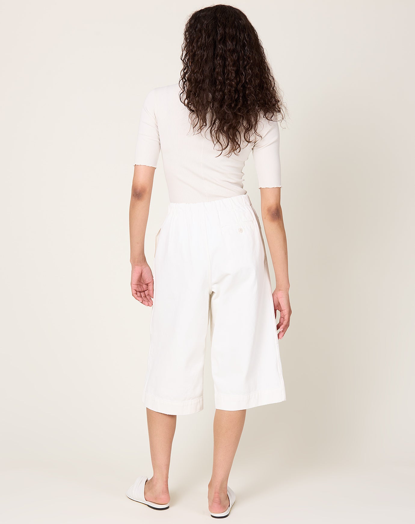 Lauren Manoogian Washed Crop Trouser in White
