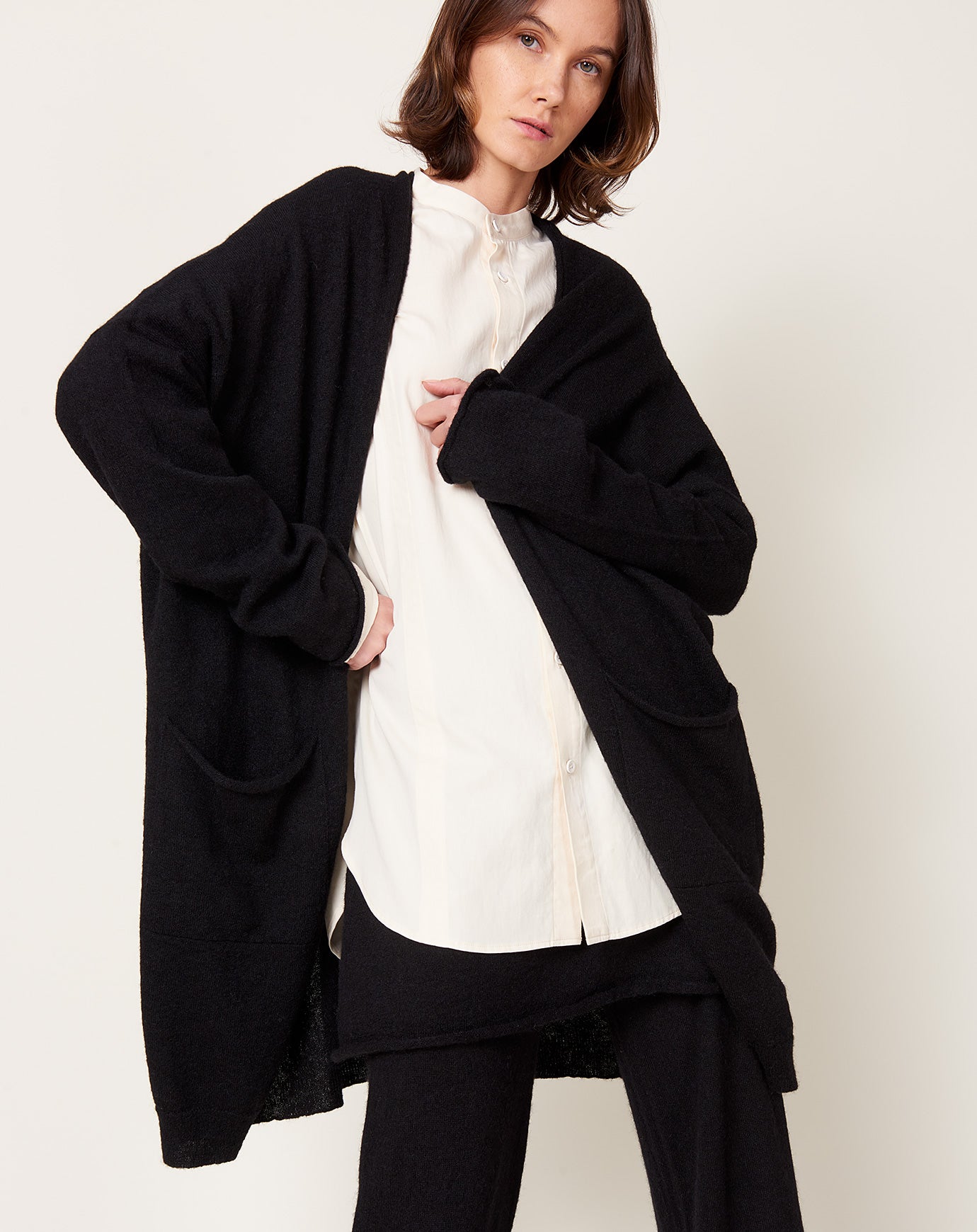 Lauren Manoogian Wide Cardigan in Black