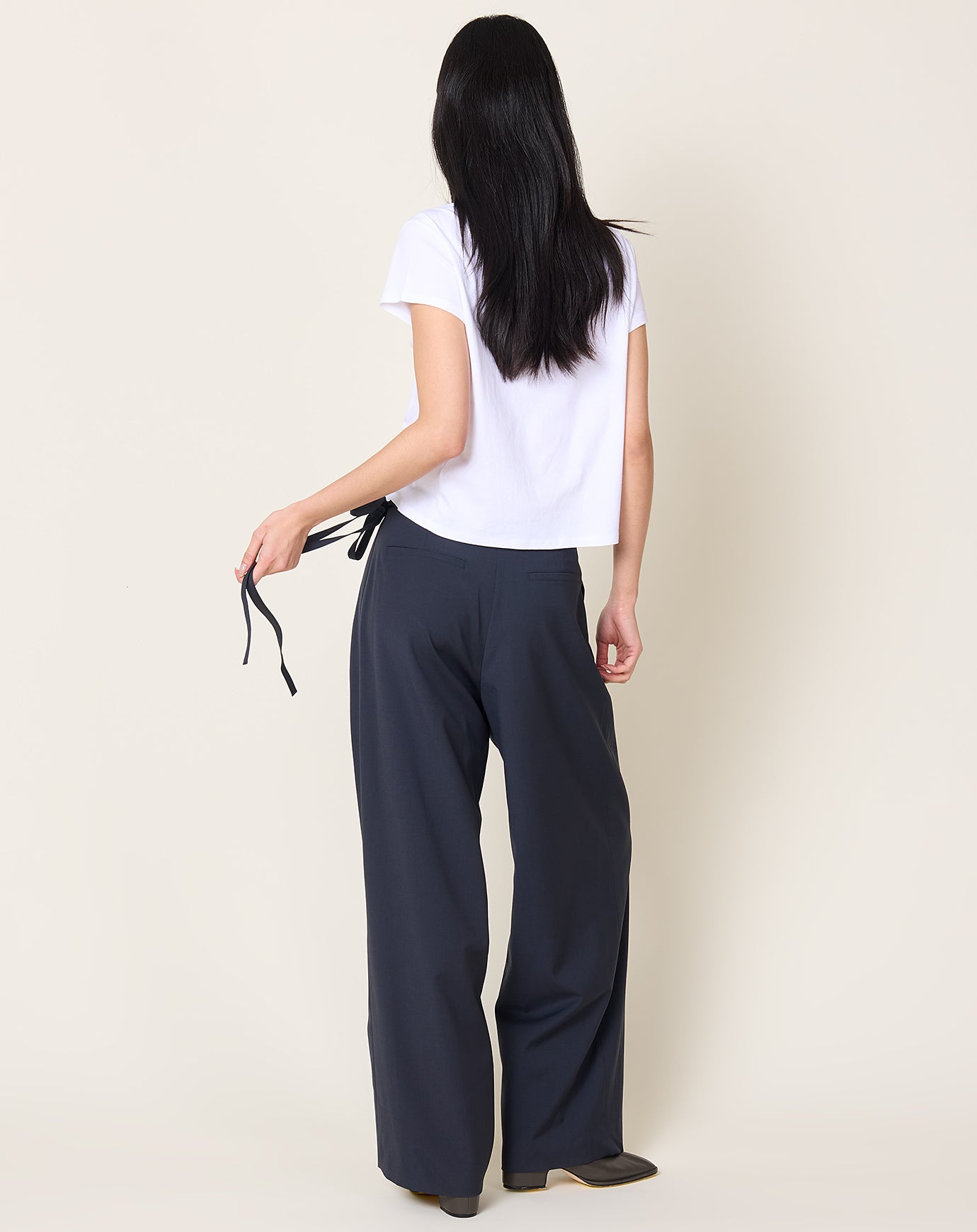 Le17septembre Straight Wool Trousers in Navy