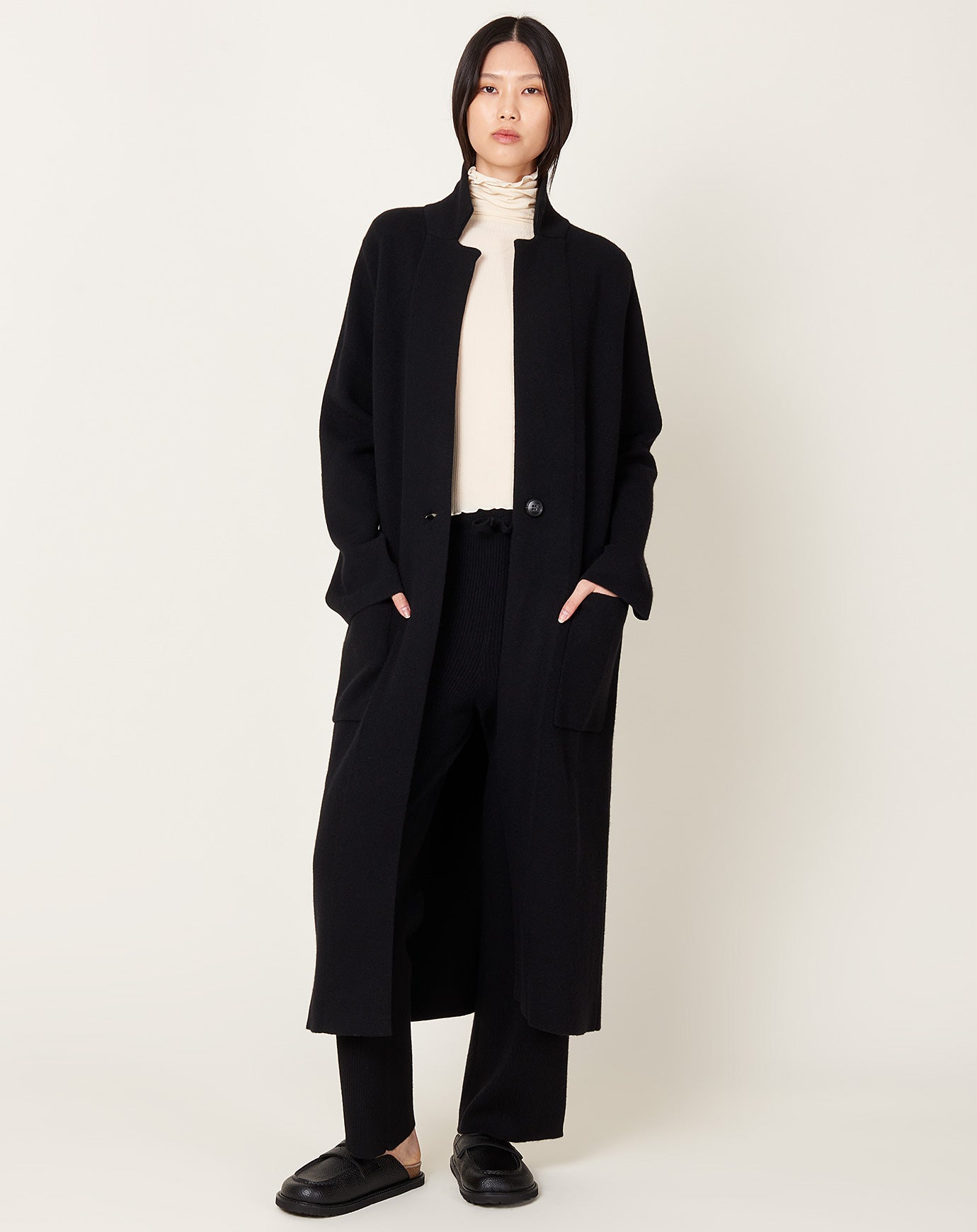 Lisa Yang Amie Cardigan Coat in Black