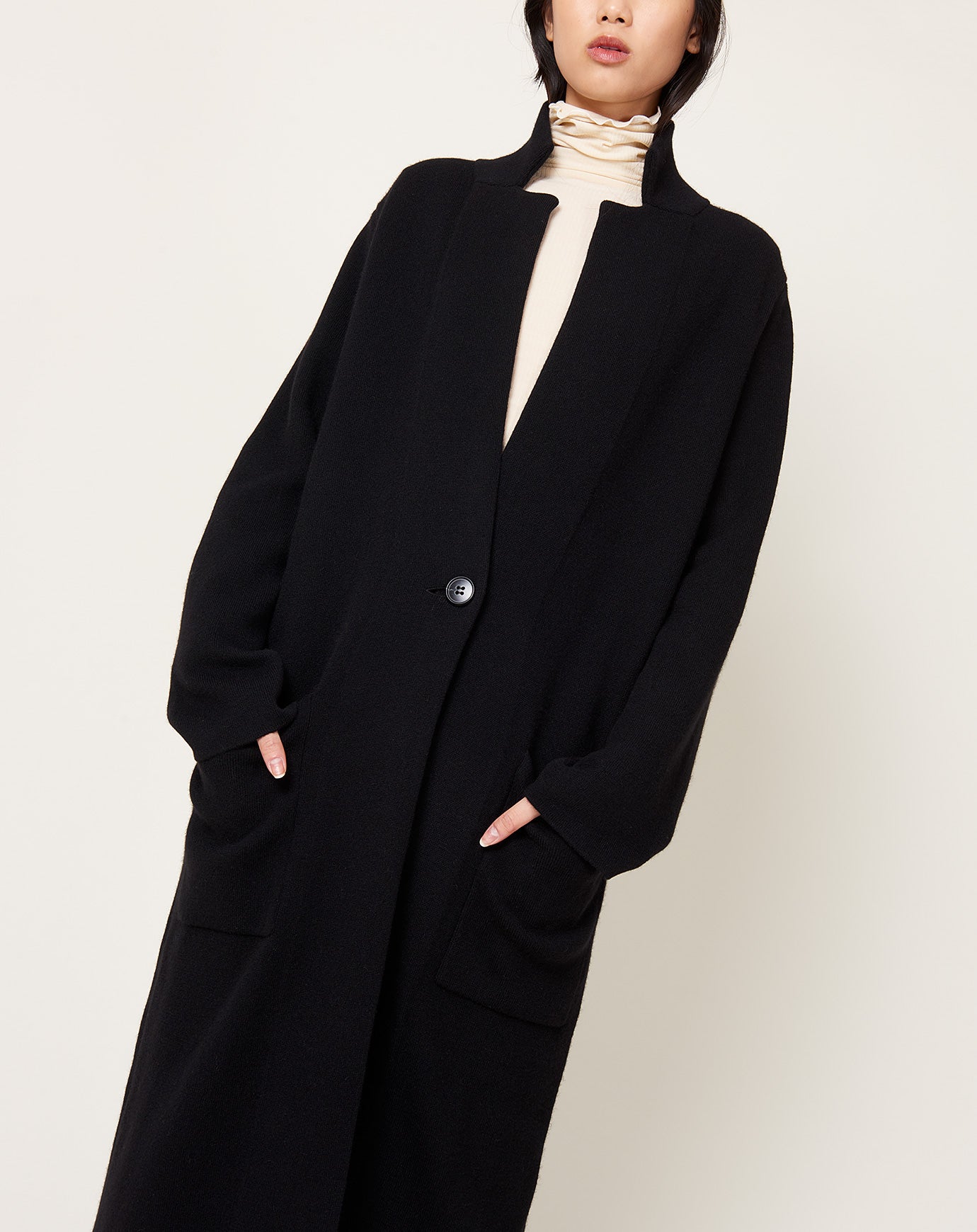 Lisa Yang Amie Cardigan Coat in Black