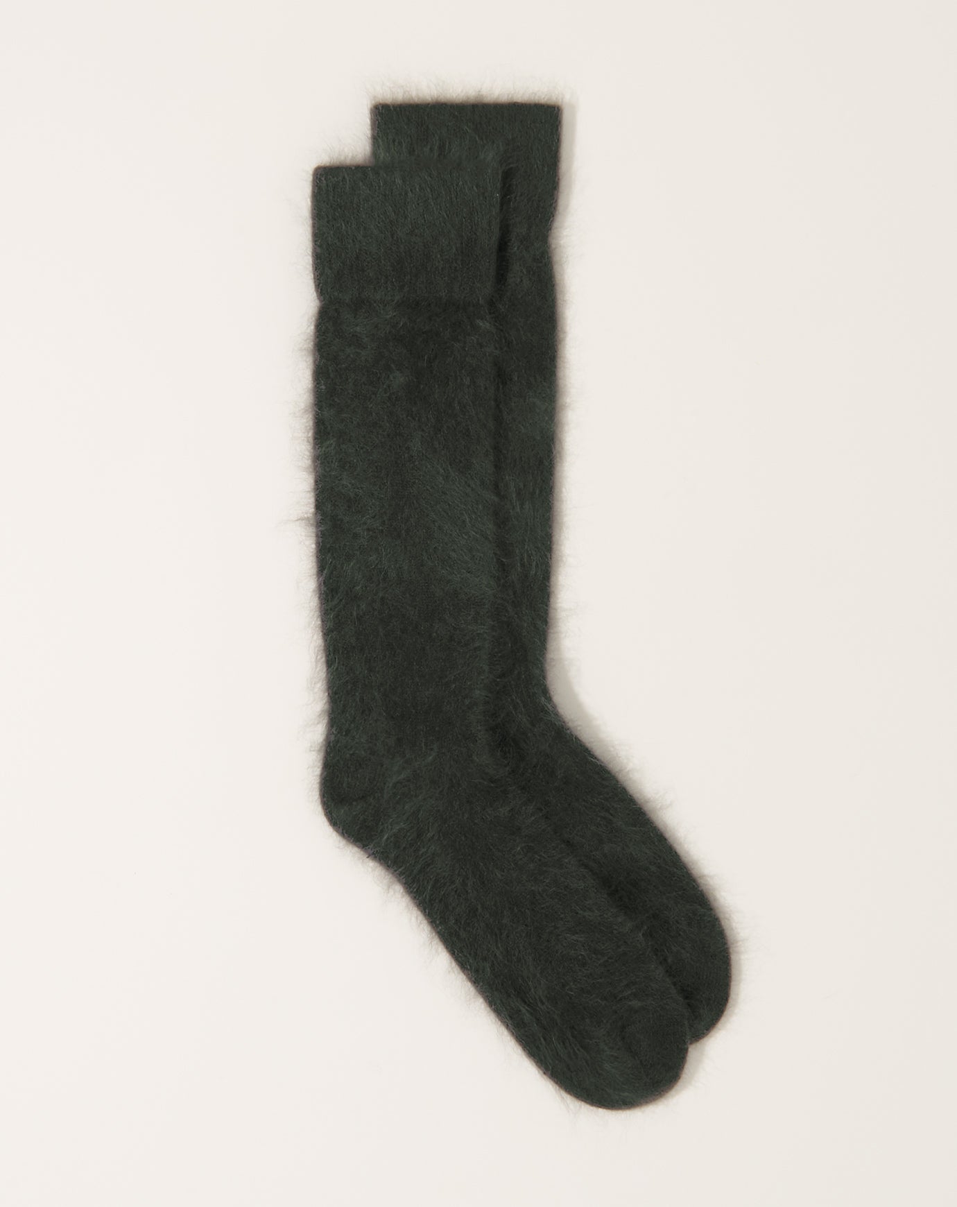 Lisa Yang Brushed Seamless Socks in Dark Fern