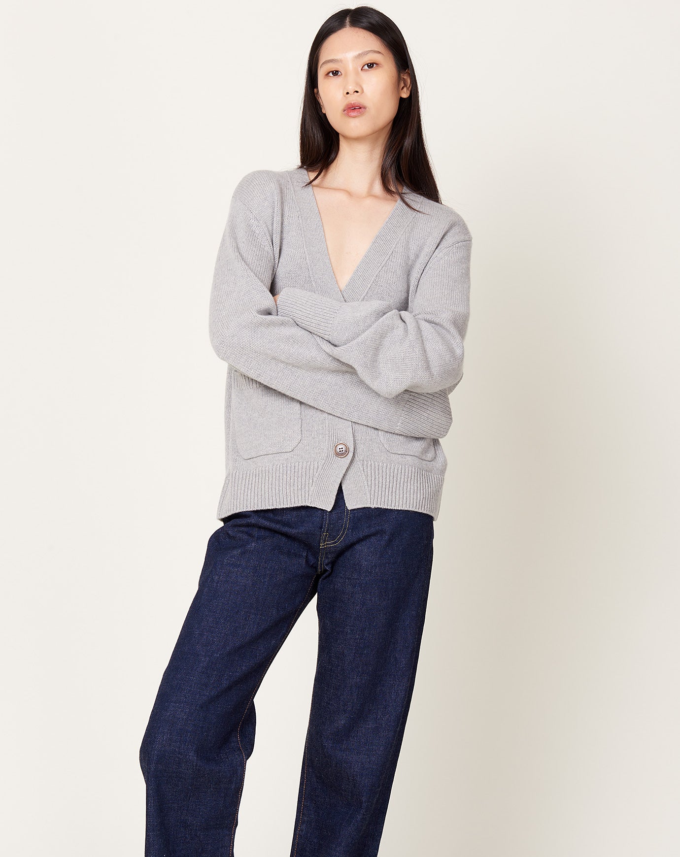 Lisa Yang Danni Cardigan in Dove Grey