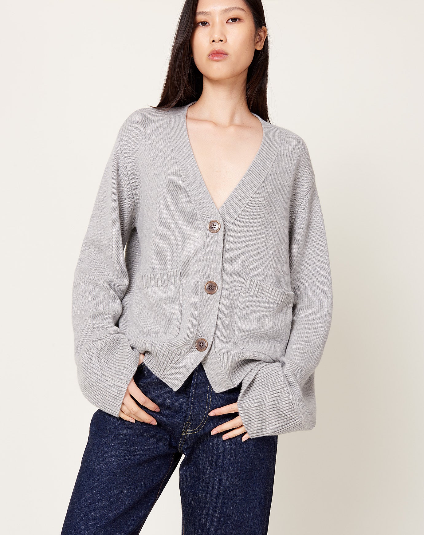 Lisa Yang Danni Cardigan in Dove Grey