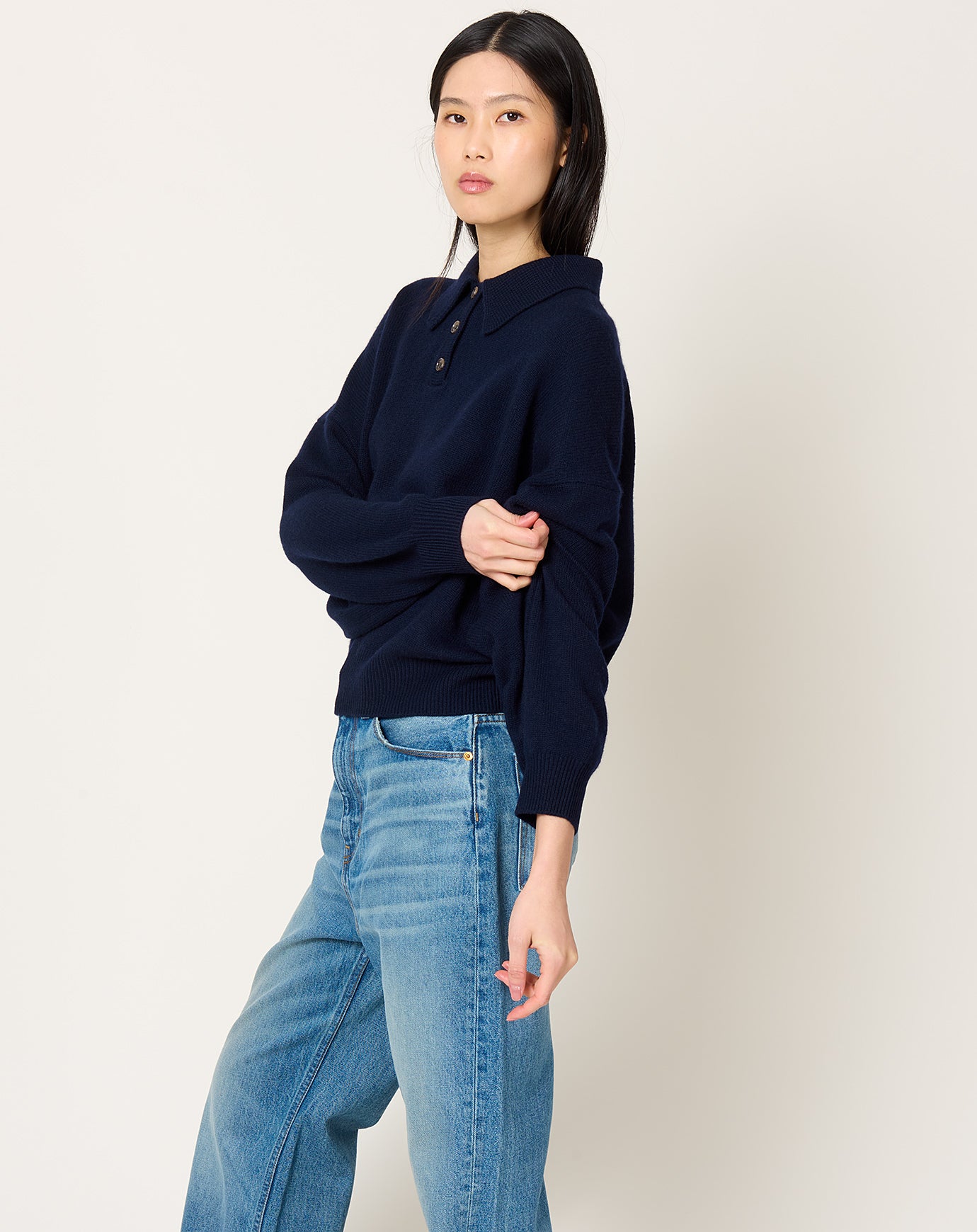 Lisa Yang Etta Sweater in Navy
