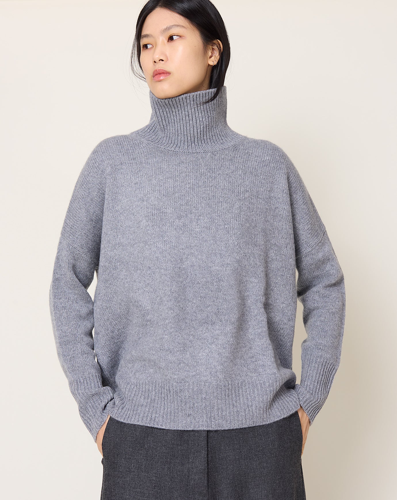 Lisa Yang Heidi Sweater in Mid Grey