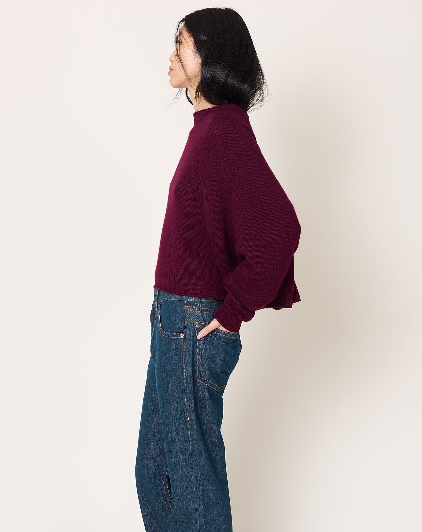 Lisa Yang Karine Sweater in Deep Plum