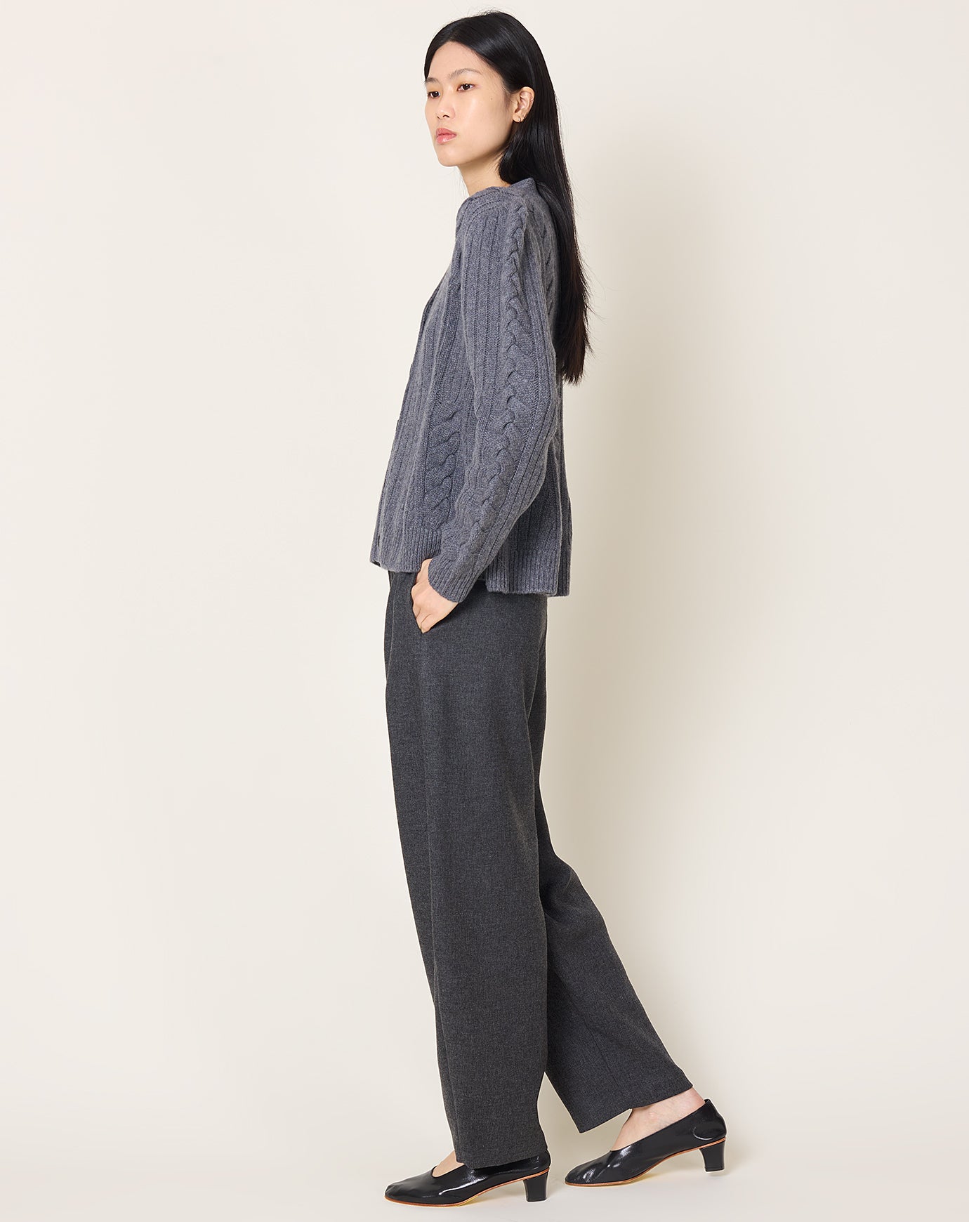 Lisa Yang Leire Cardigan in Graphite