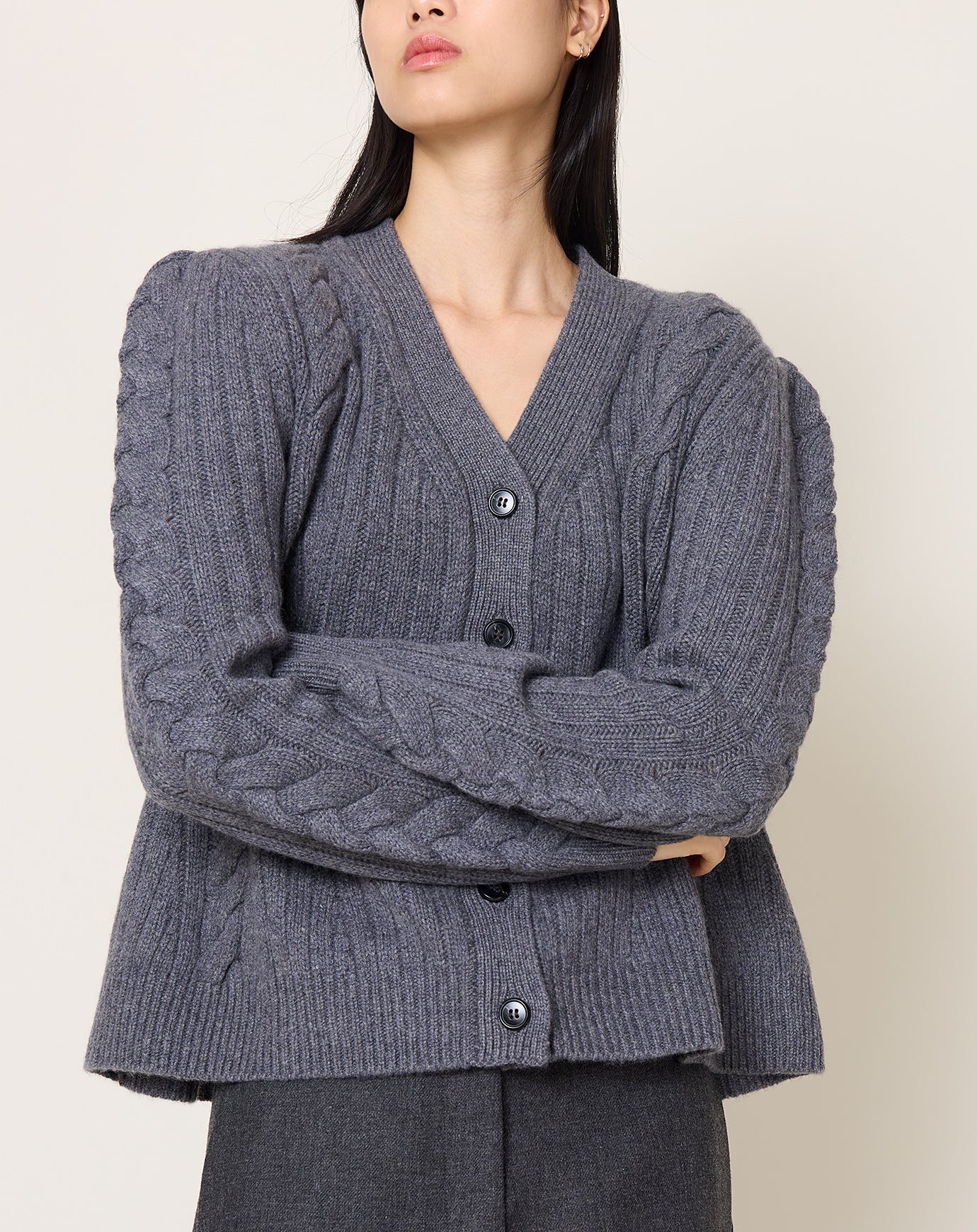 Lisa Yang Leire Cardigan in Graphite