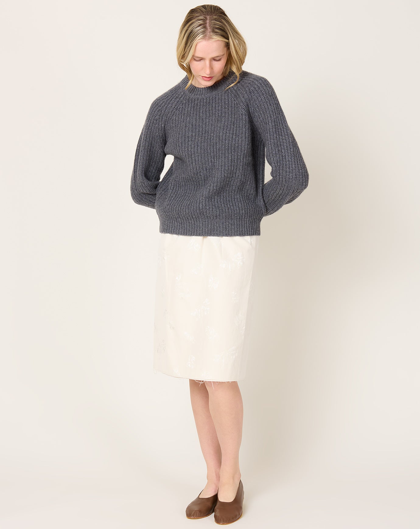 Lisa Yang Marine Cardigan in Charcoal