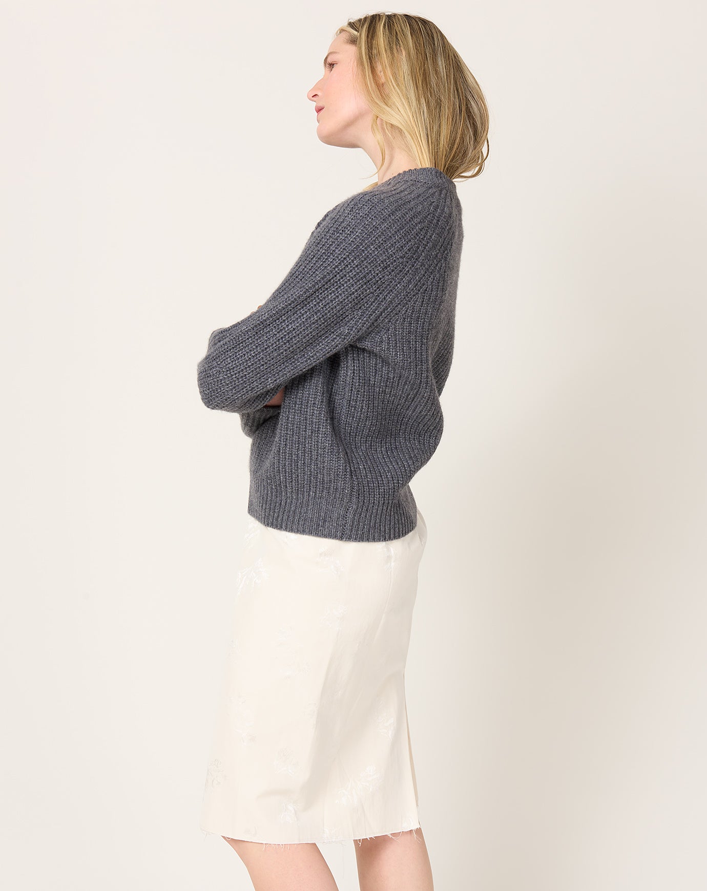Lisa Yang Marine Cardigan in Charcoal