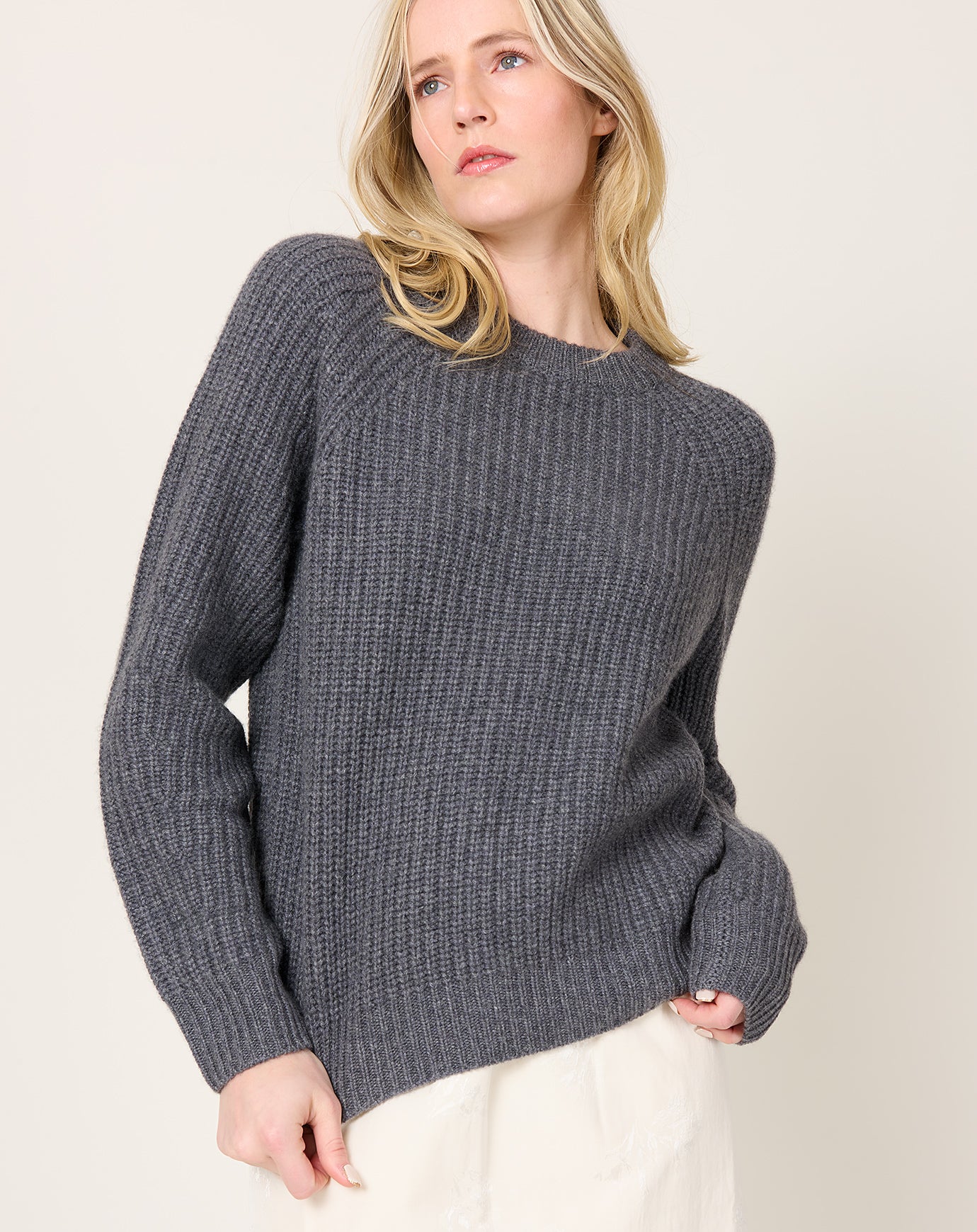 Lisa Yang Marine Cardigan in Charcoal