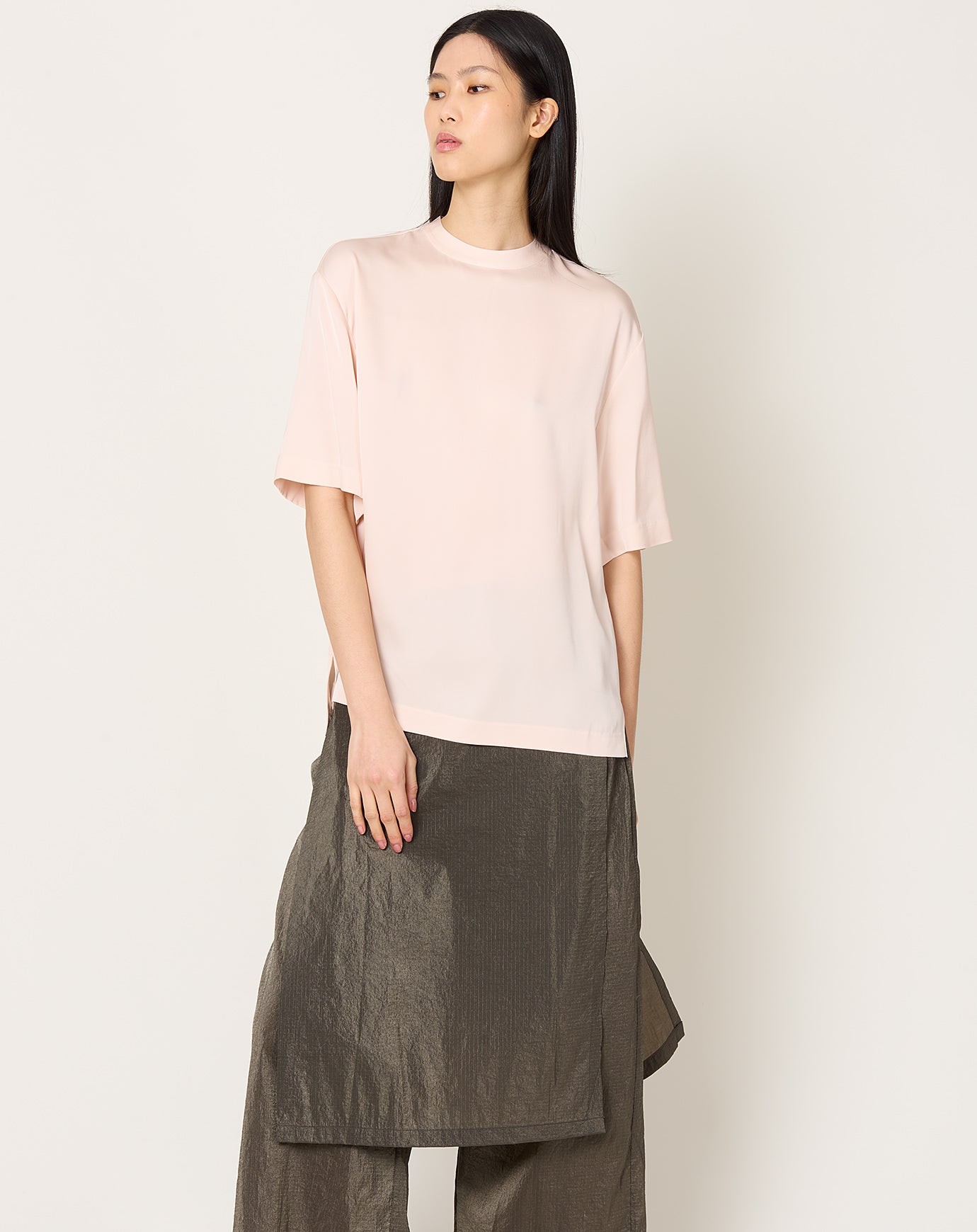 Lisa Yang Oversized Round Neck T-Shirt in Magnolia