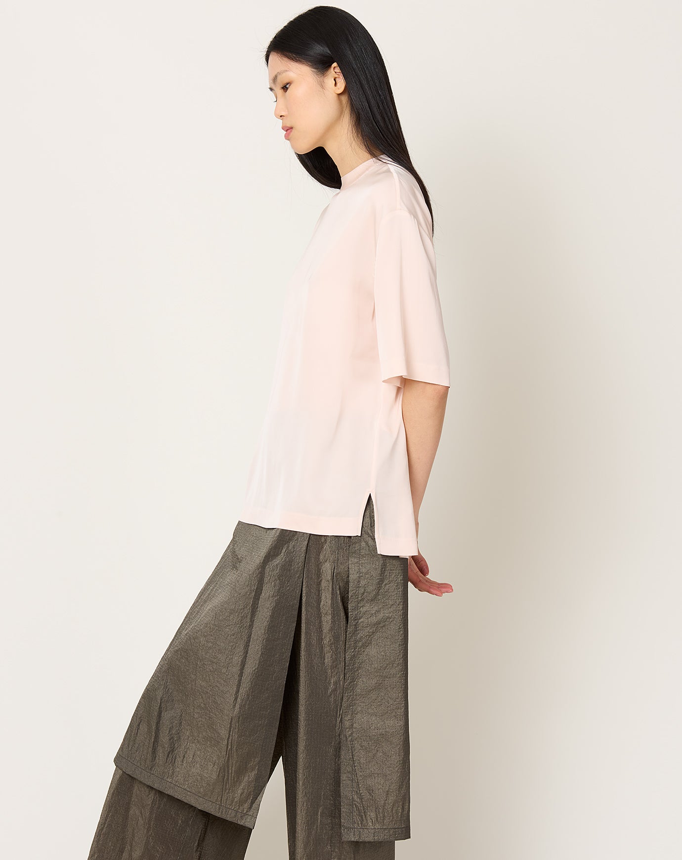 Lisa Yang Oversized Round Neck T-Shirt in Magnolia