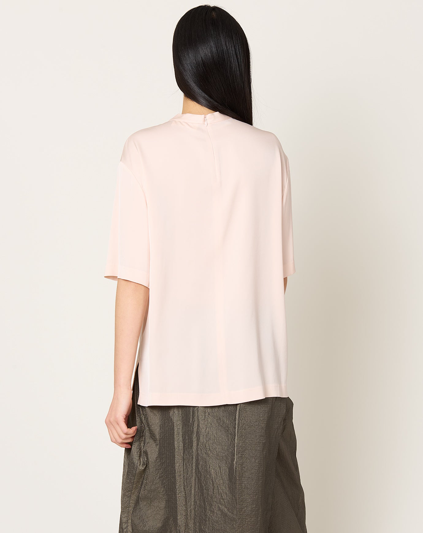 Lisa Yang Oversized Round Neck T-Shirt in Magnolia