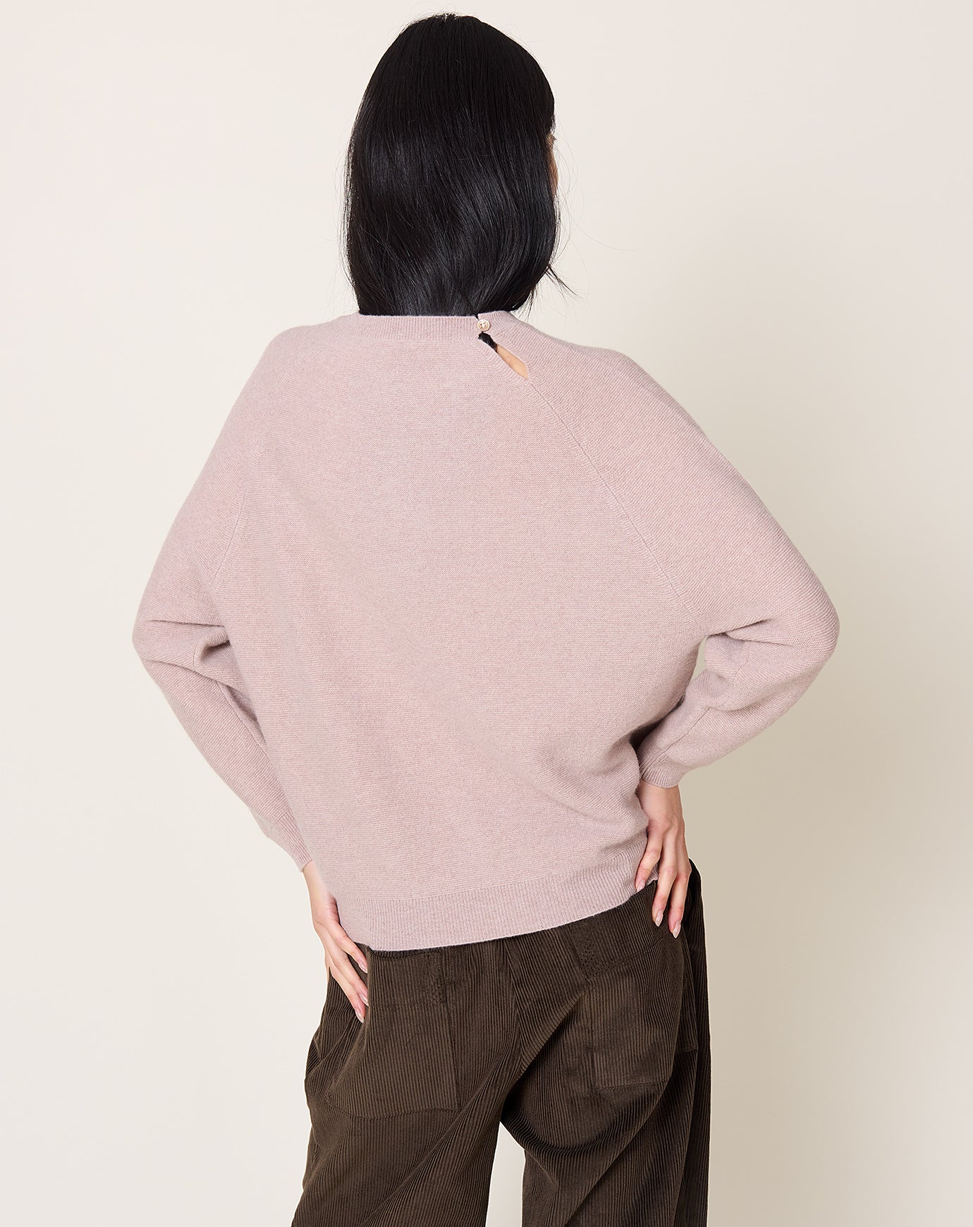 Makie Back Button Sweater in Oatmeal