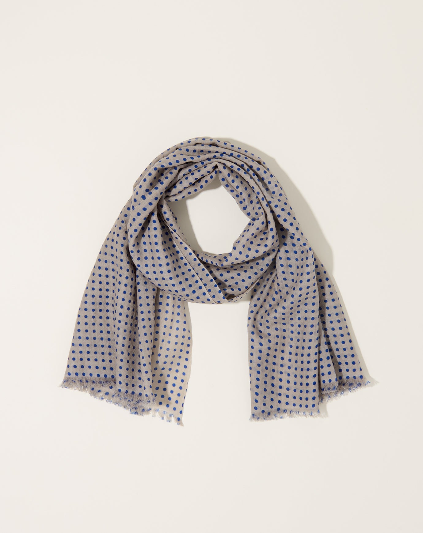 Makie Dots Super Fine Cashmere Scarf in Taupe