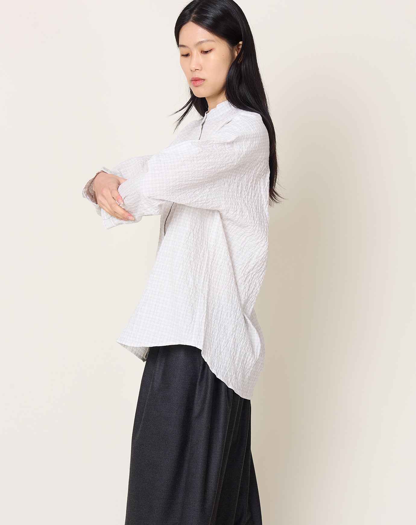 Makie Reece Blouse in Light Grey Check