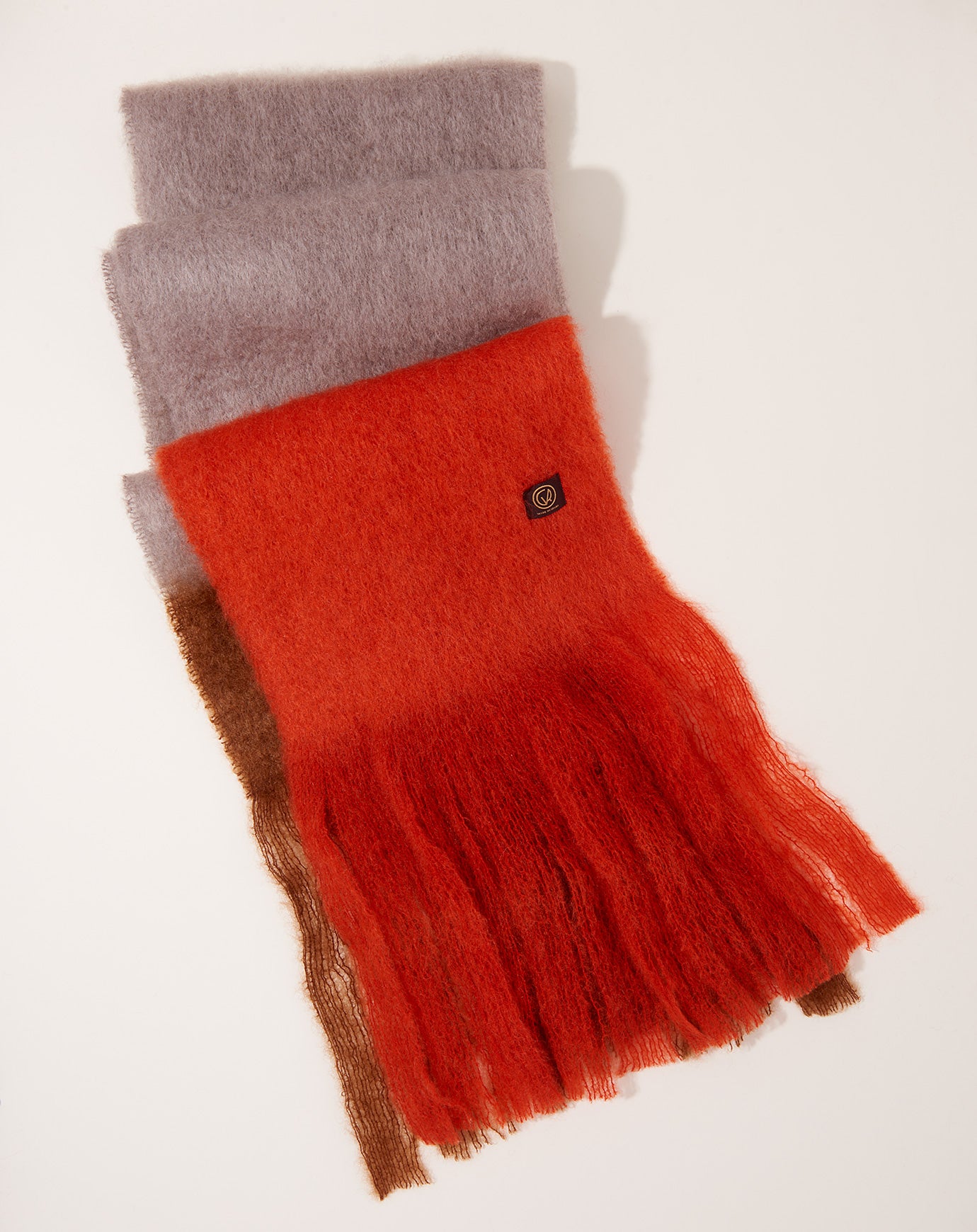 Mantas Ezcaray Color Block Scarf in Burnt Orange