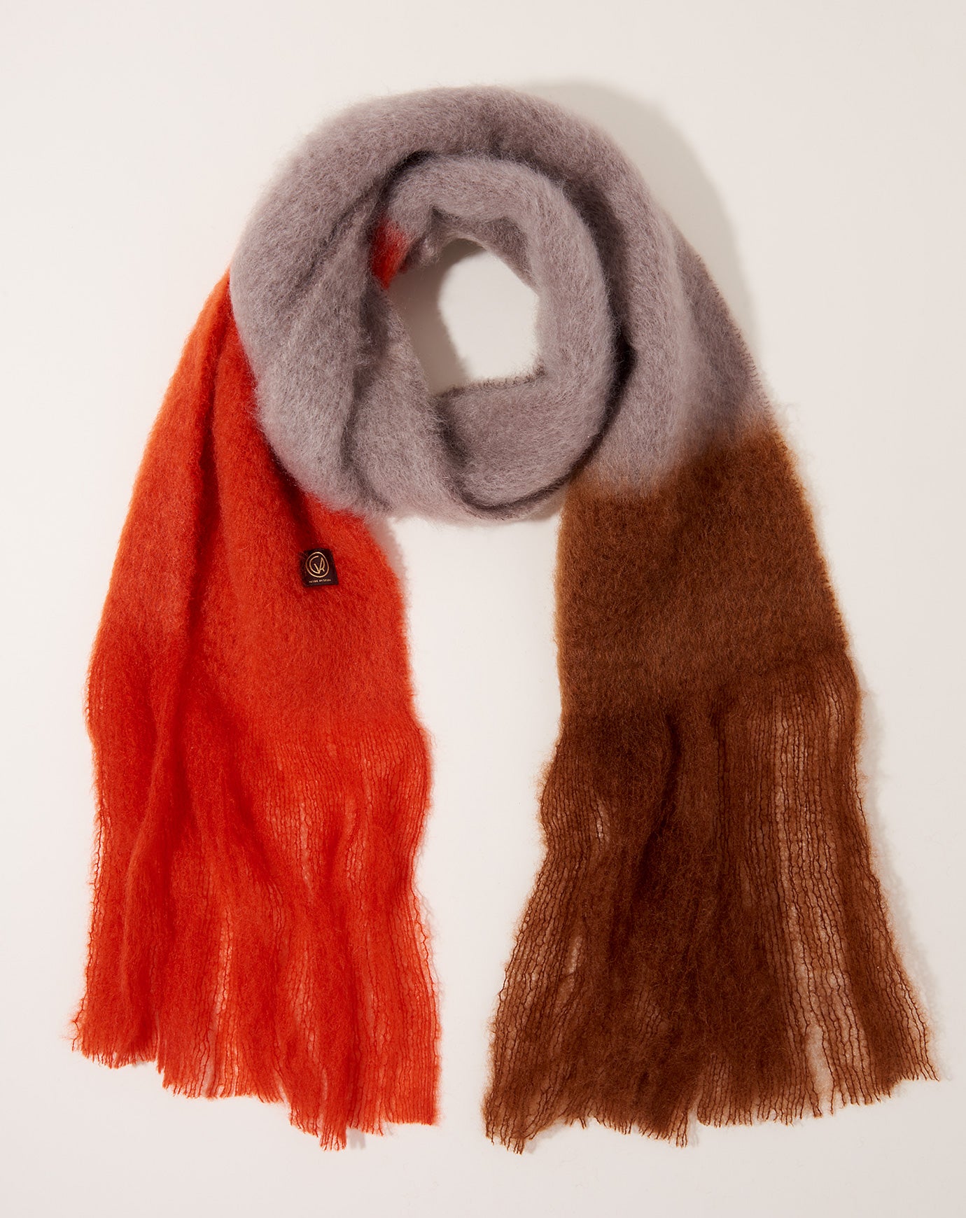 Mantas Ezcaray Color Block Scarf in Burnt Orange