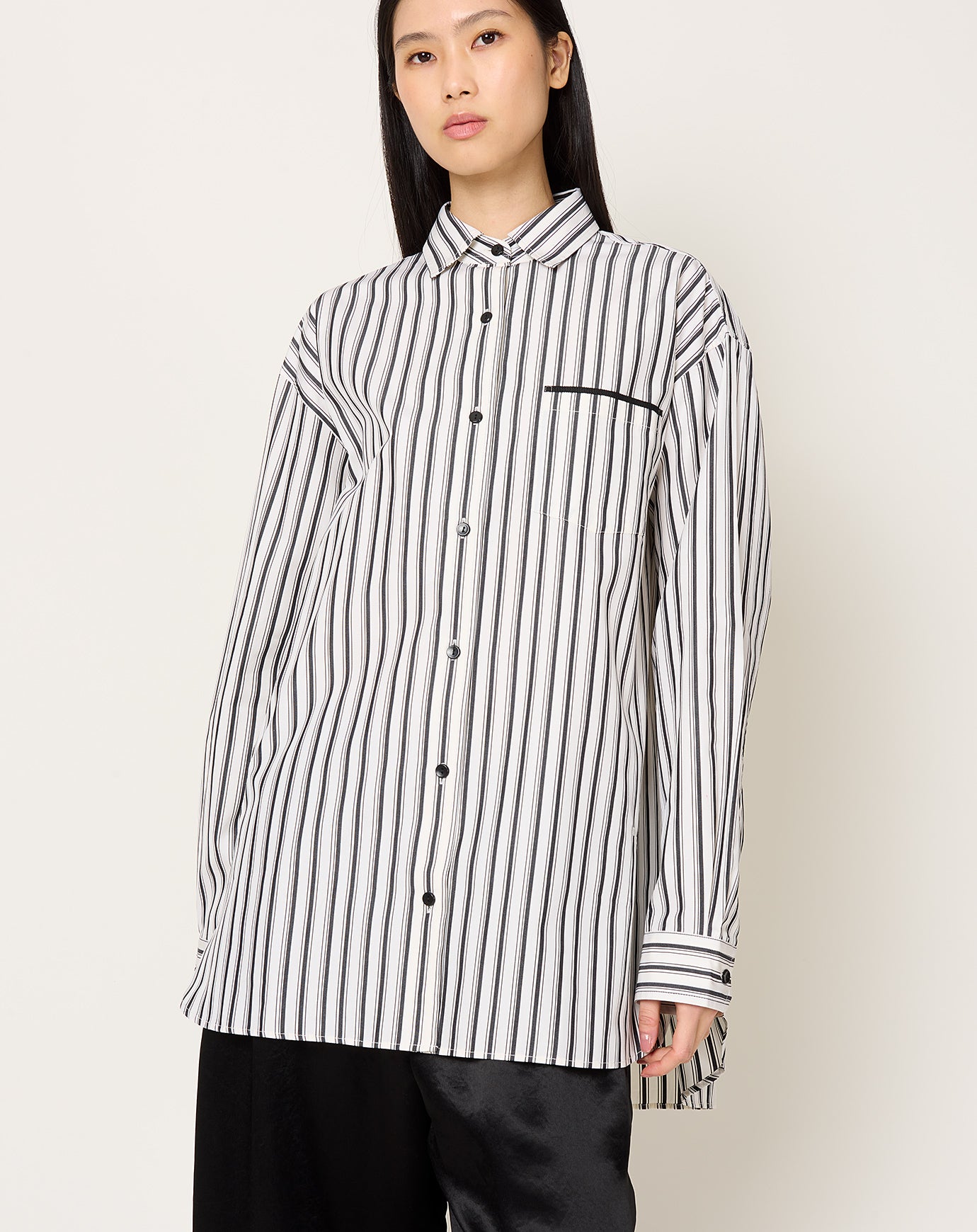 Maria McManus A-Line Tunic Shirt in Ivory Stripe