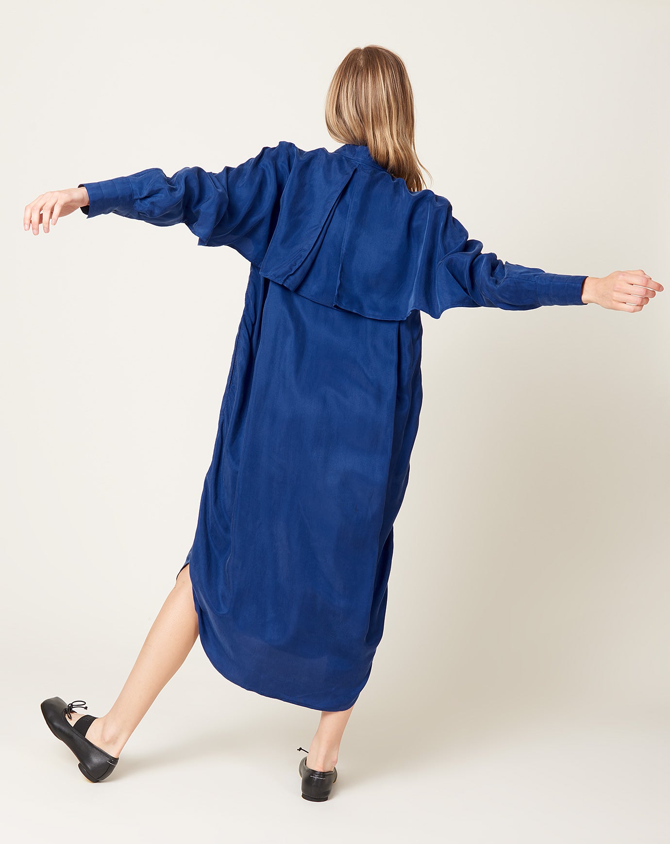 Maria McManus Cape Shirt Dress in Cobalt Blue