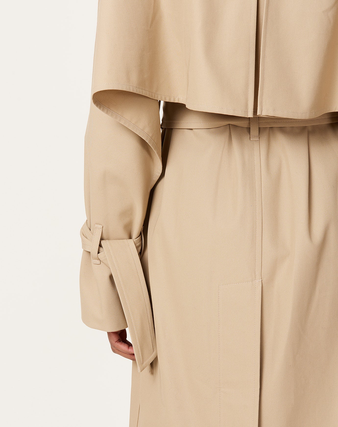 Maria McManus Cape Trench Coat in Sand