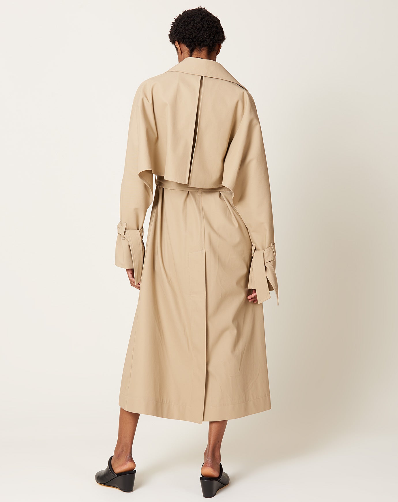 Maria McManus Cape Trench Coat in Sand