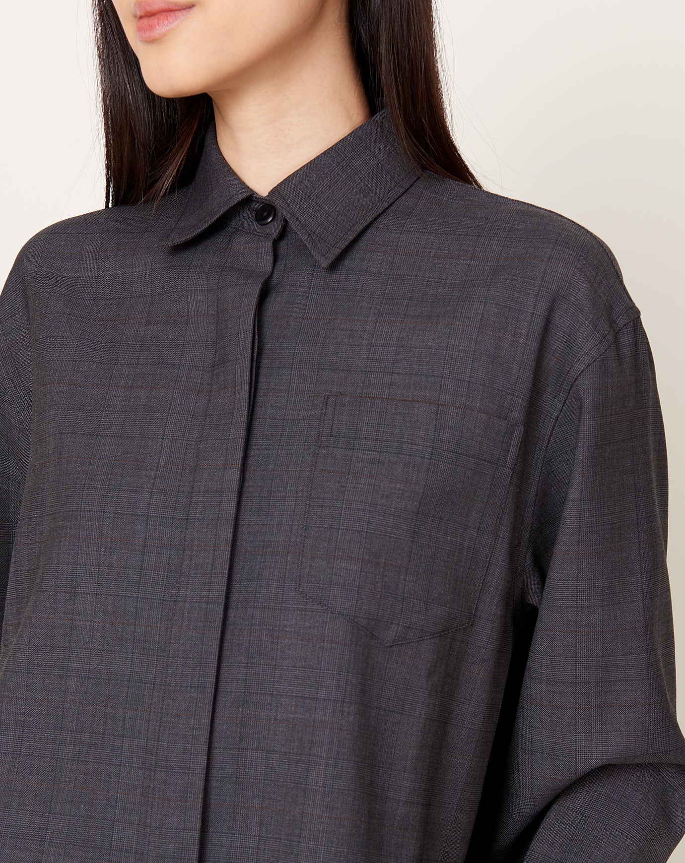 Maria McManus Covered Placket Shirt in Glen Plaid