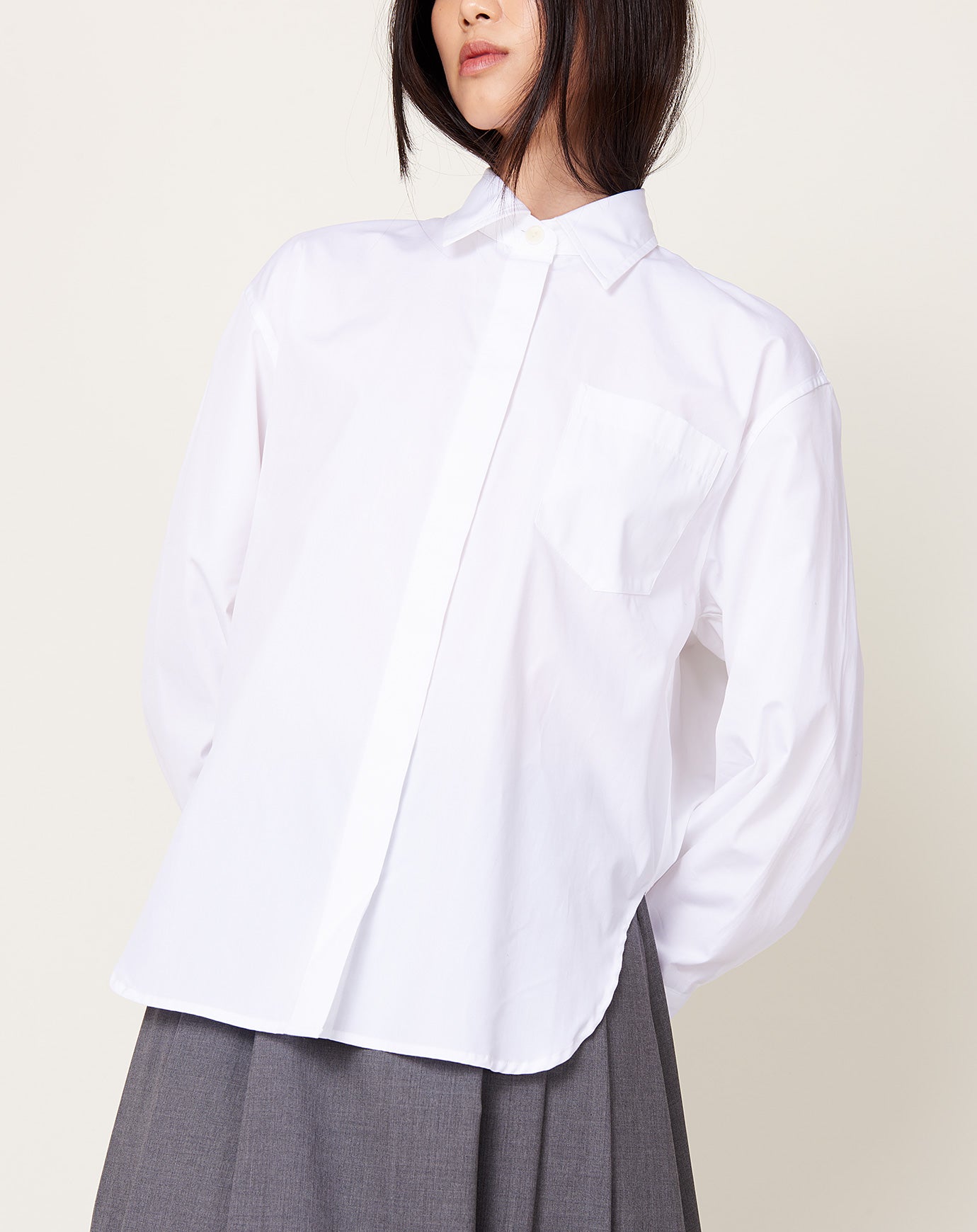 Maria McManus Covered Placket Shirt in White