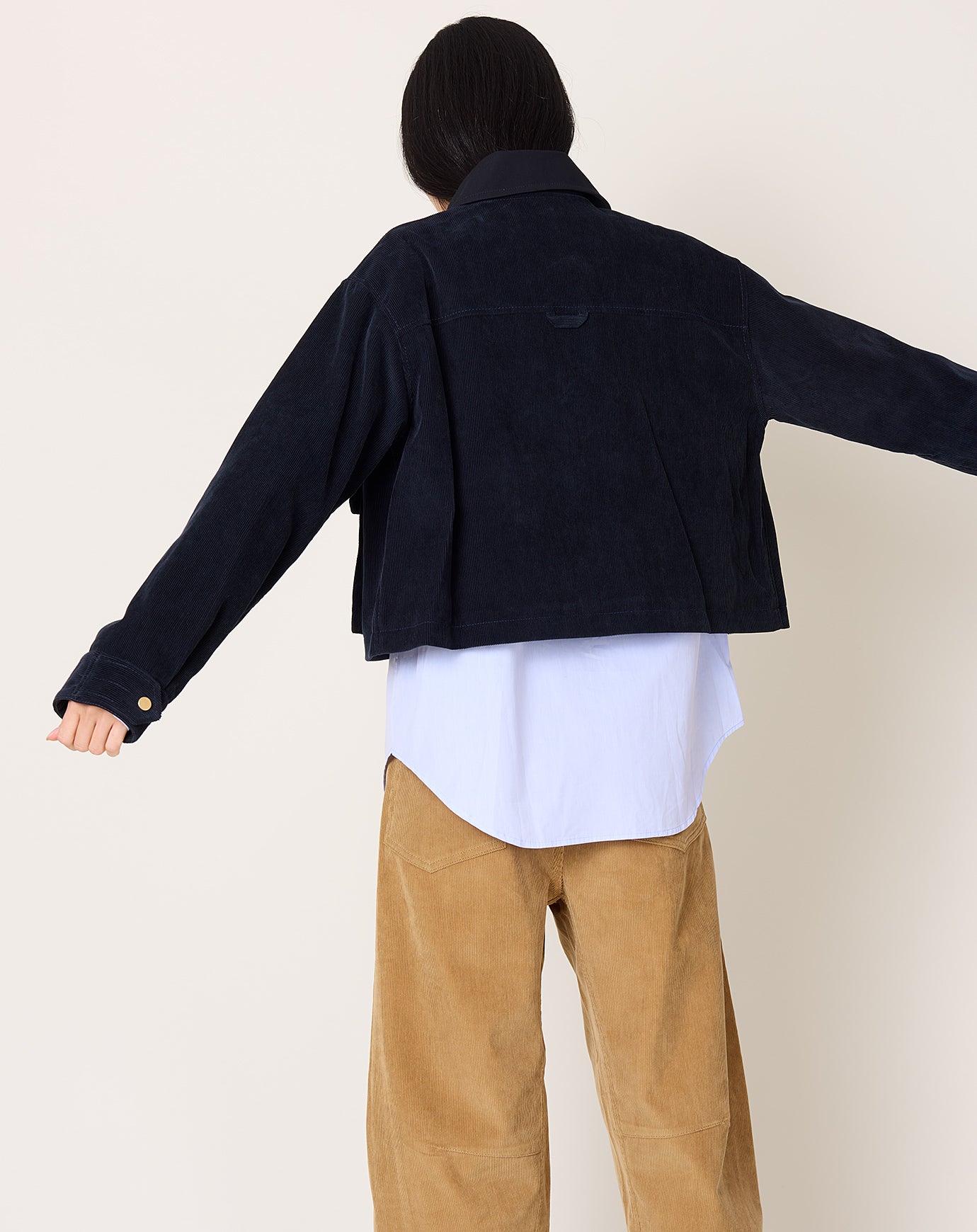Maria McManus Cropped A-Line Jacket in Navy