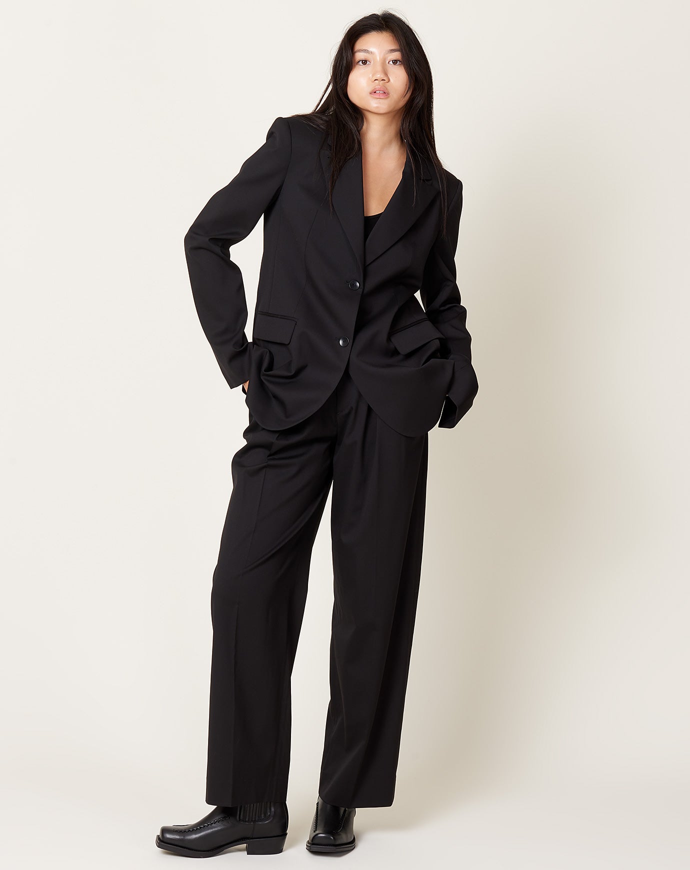 Maria McManus Double Pleat Front Trouser in Black