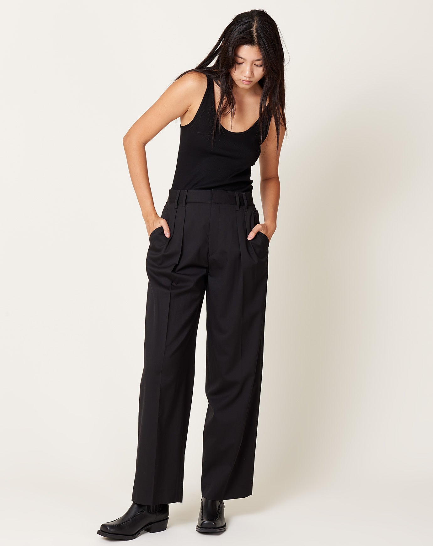 Maria McManus Double Pleat Front Trouser in Black