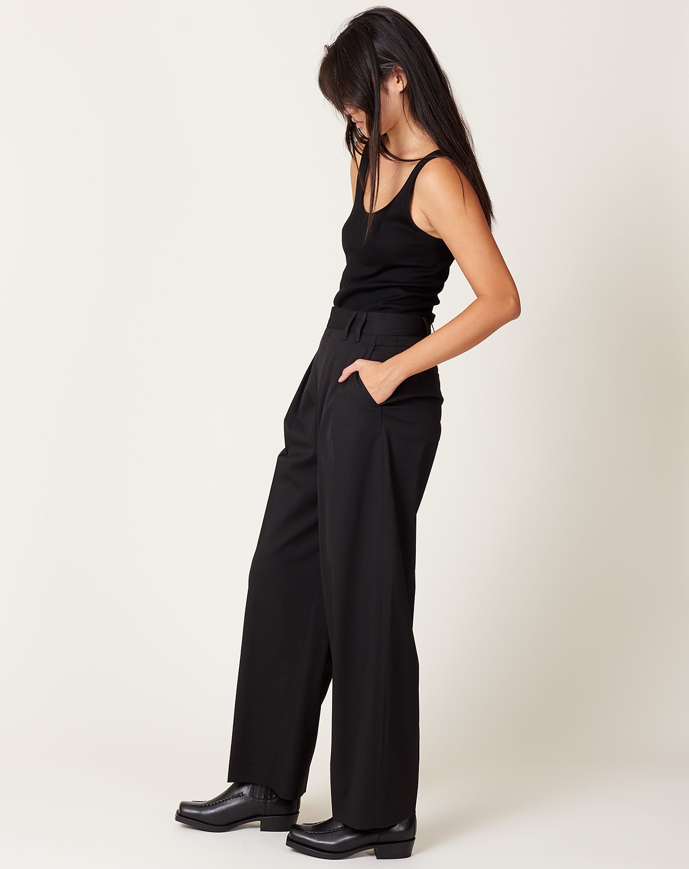 Maria McManus Double Pleat Front Trouser in Black