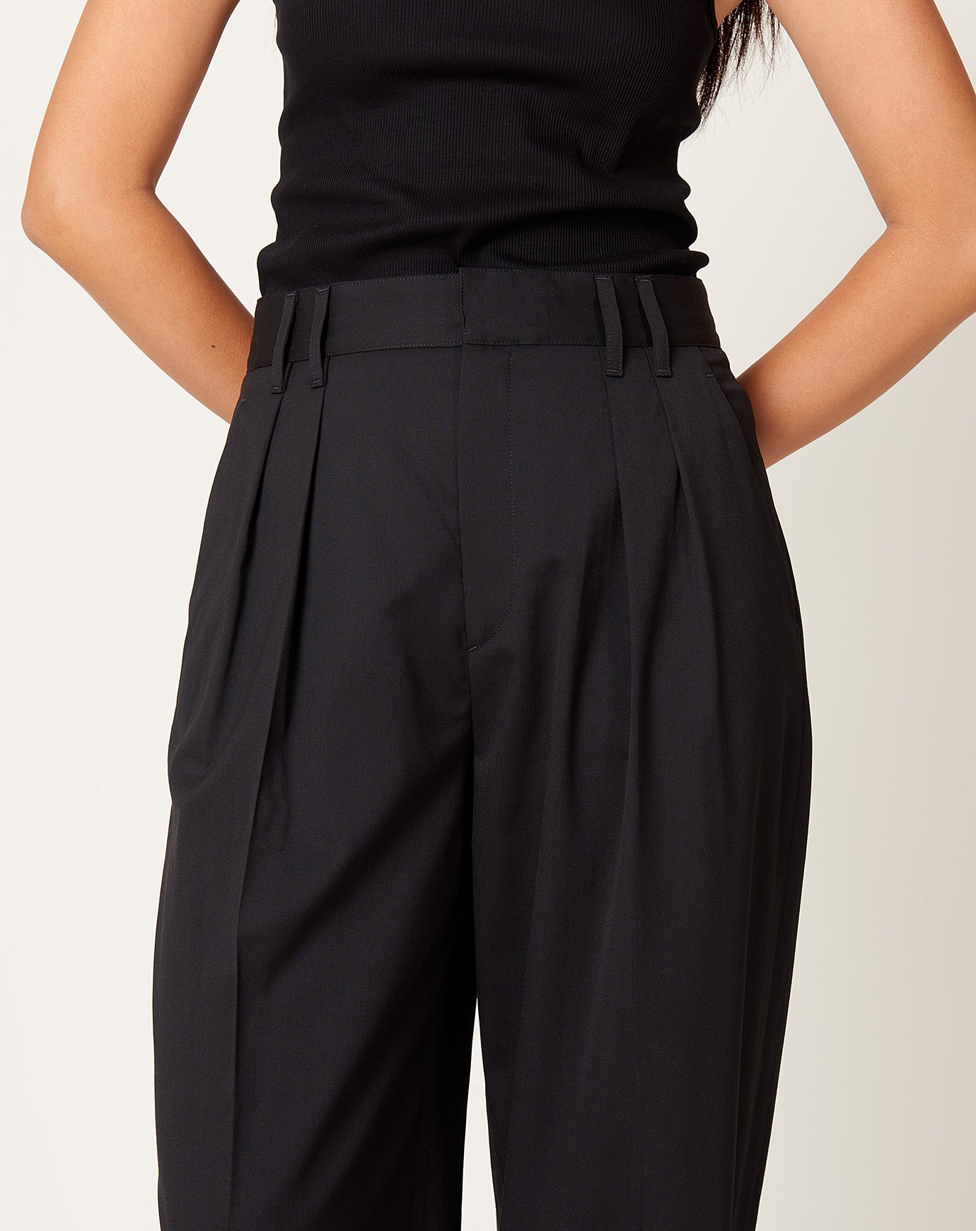 Maria McManus Double Pleat Front Trouser in Black