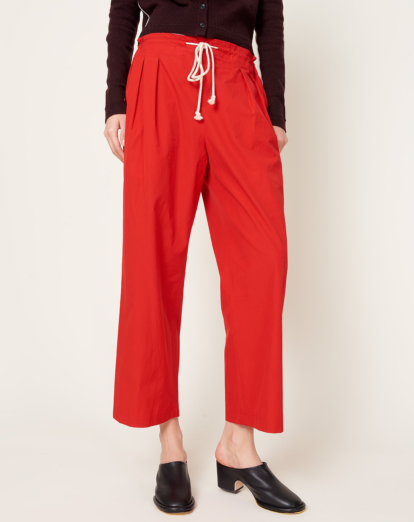 Maria McManus Drawstring Pant in Red Apple