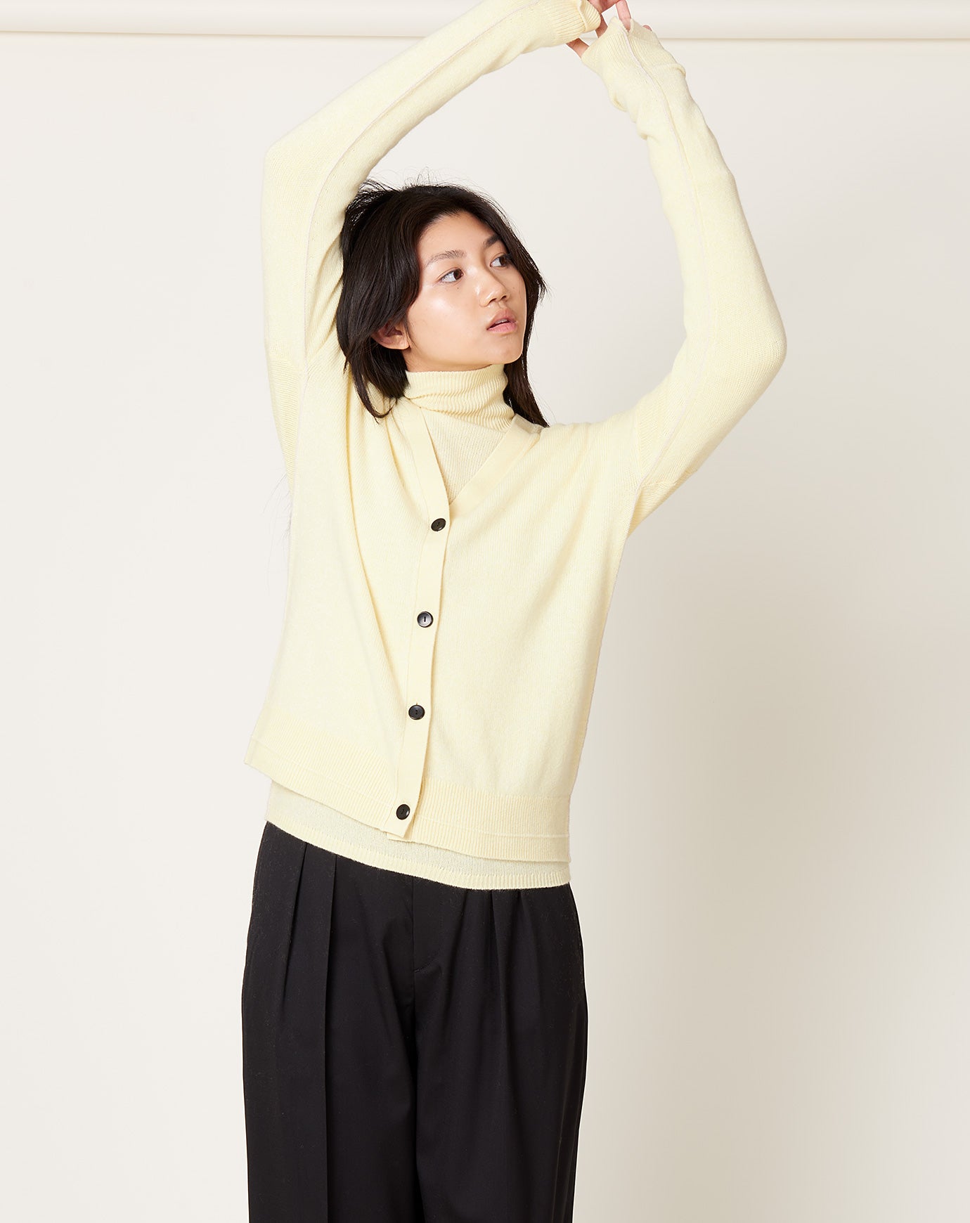 Maria McManus Featherweight Boyfriend Cardigan in Lemonade