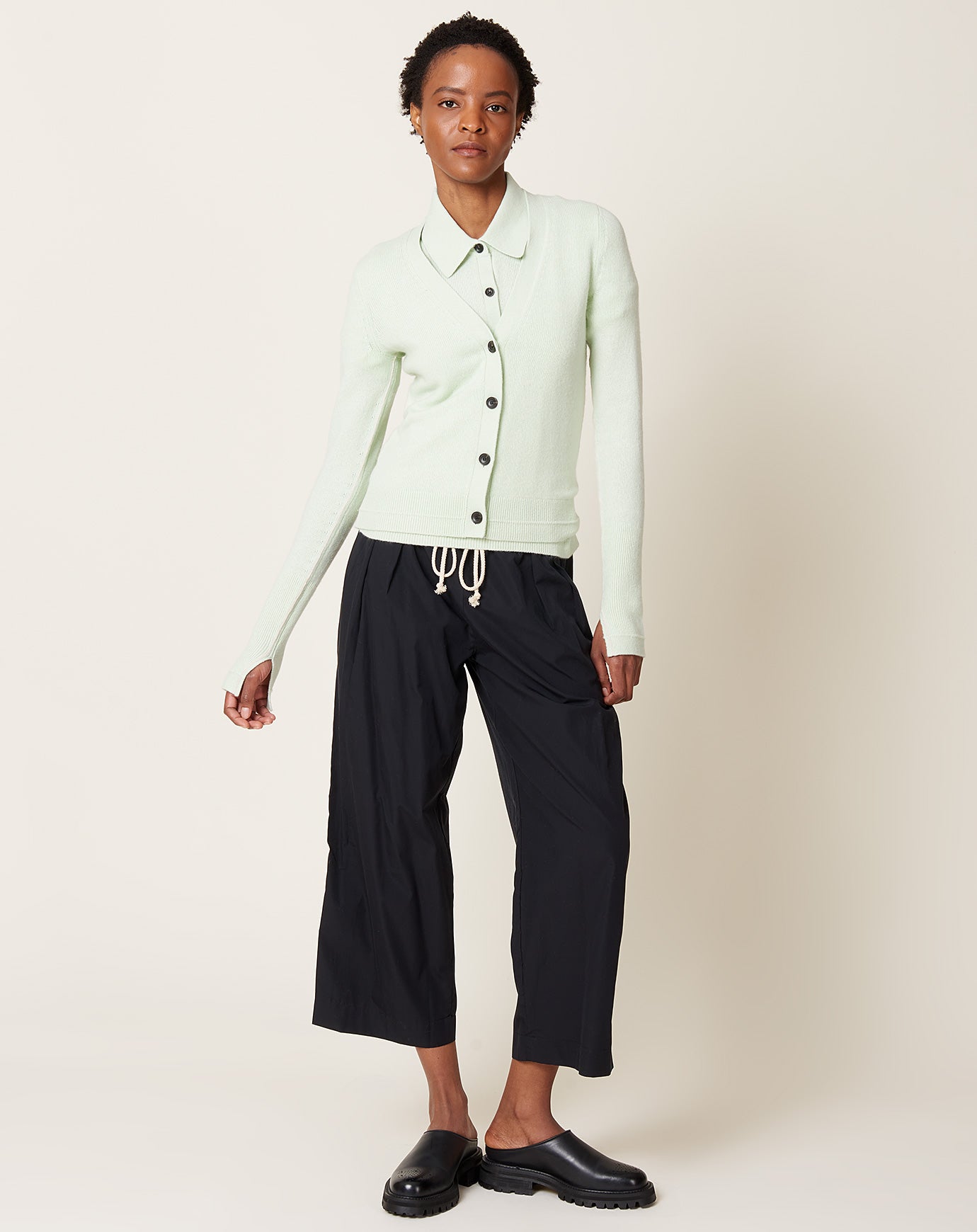 Maria McManus Featherweight Slim Cardigan in Sea Glass