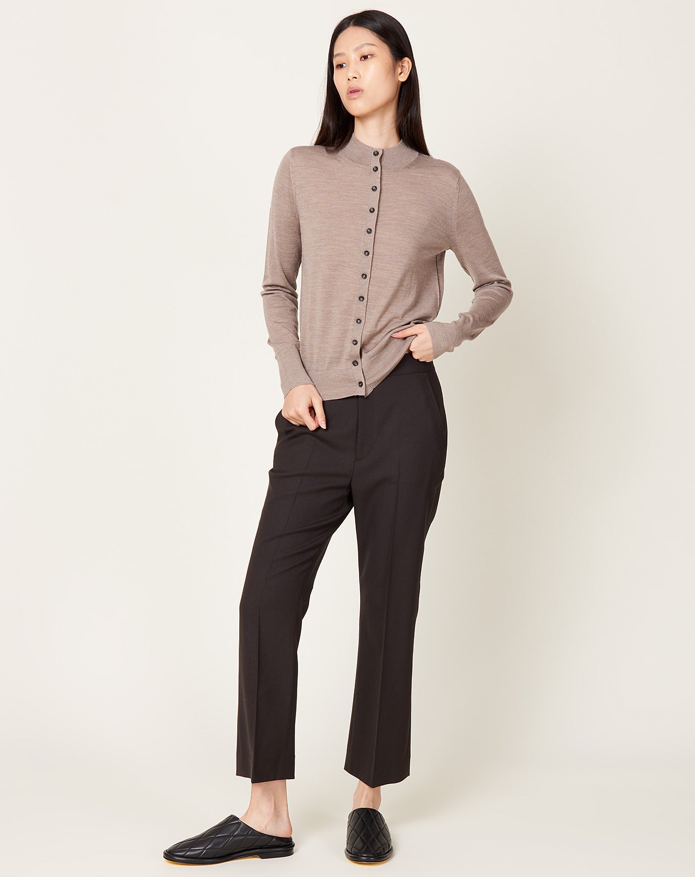 Maria McManus High Waisted Crop Trouser in Chocolate